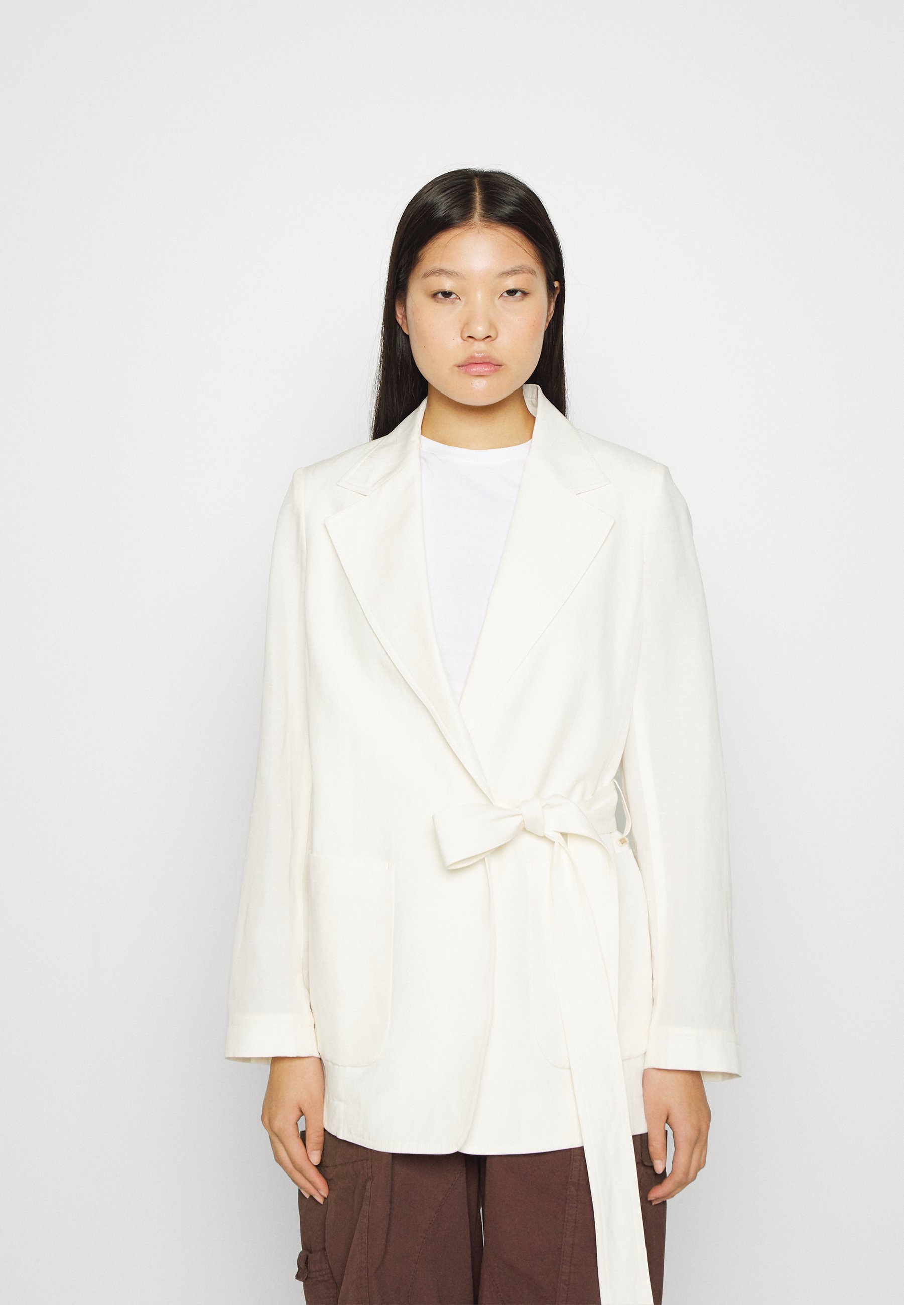Scotch & Soda WRAP - Short coat - ecru/off-white