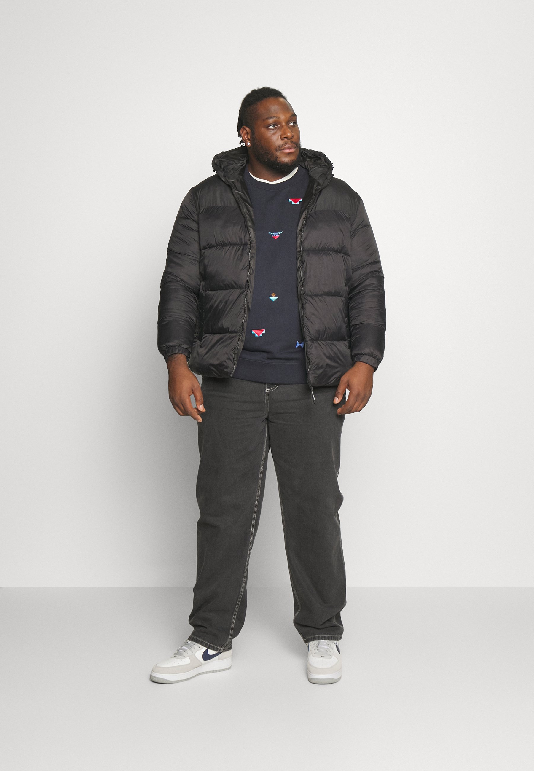 Jack &Jones JJETOBY PUFFER HOOD - Winter jacket - black/black