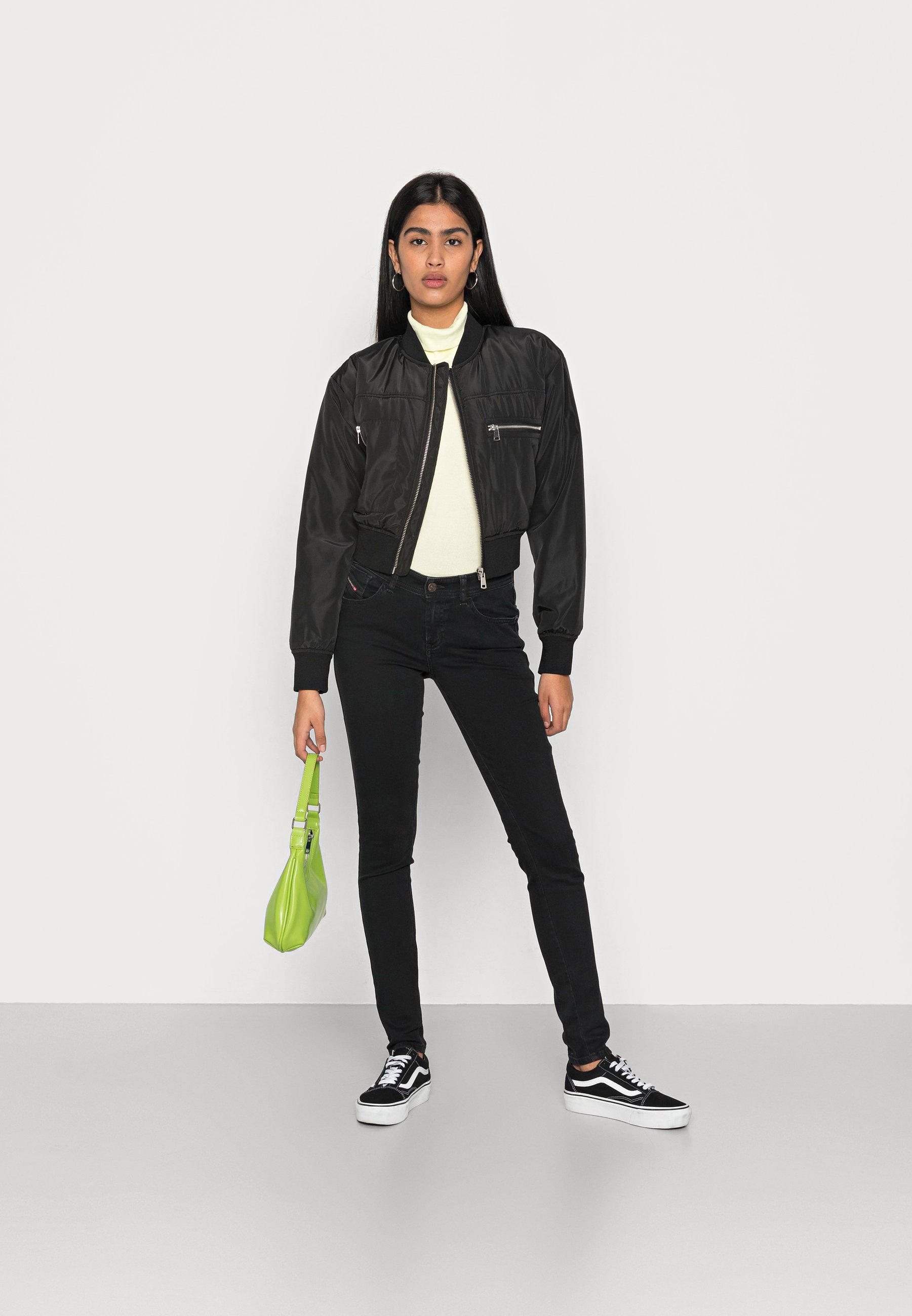 Diesel 2018 SLANDY-LOW DIESEL LIBRARY - Jeans Skinny Fit - black/gray/black denim