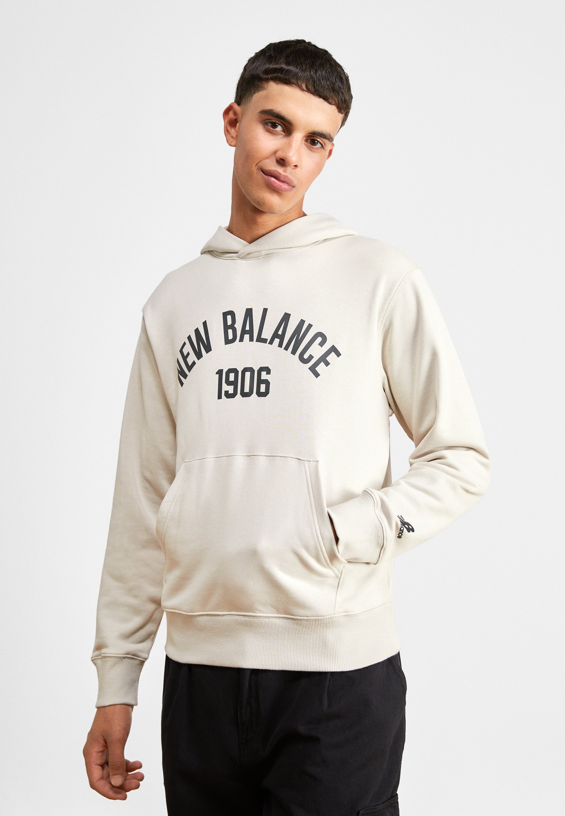 NB ESSENTIALS VARSITY HOODIE - Hoodie - moonbeam (121)/off-white