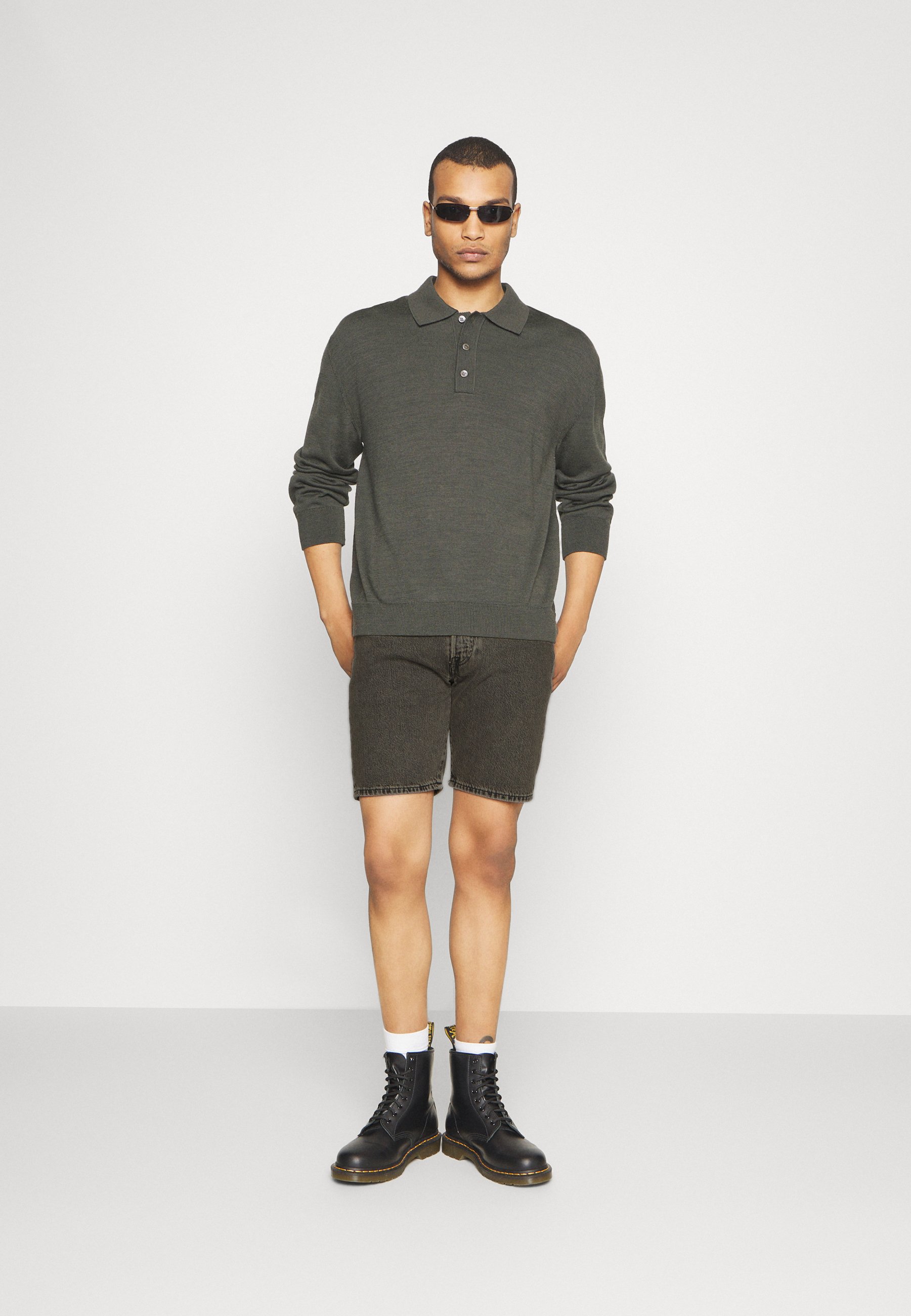 Levi's® 501® ORIGINAL - Denim shorts - black worn/black denim