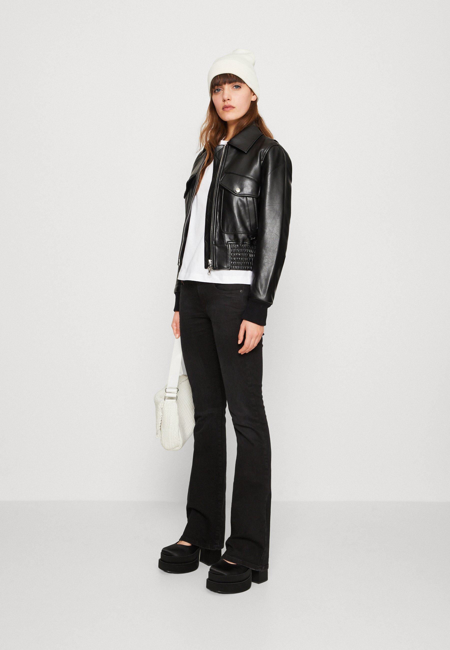 Diesel EBBEY - Flared Jeans - black/gray/black denim