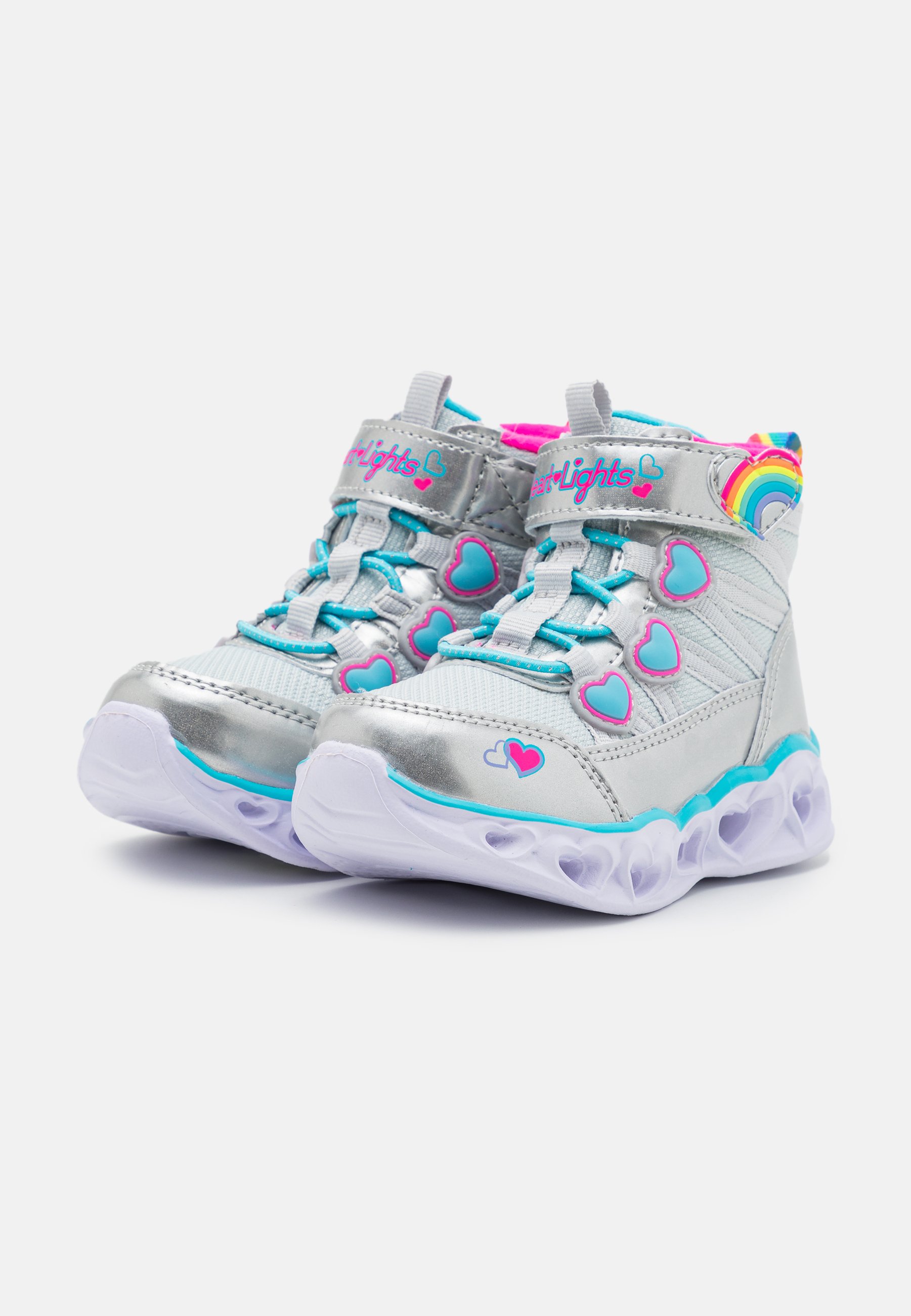 Skechers HEART LIGHTS - Boots - silver/multi-coloured/silver-coloured