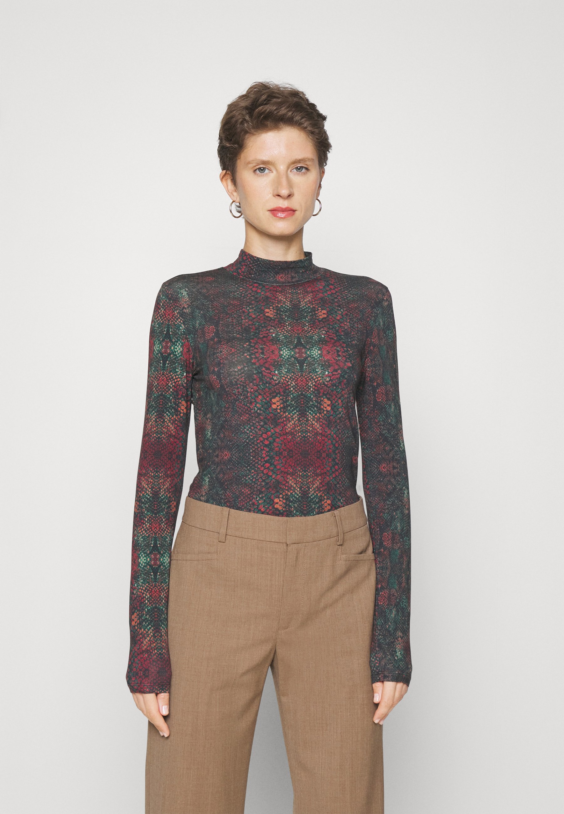 Scotch & Soda ALL OVER PRINTED MOCKNECK LONG SLEEVED SHIRT - Long sleeved top - mulri-coloured/multi-coloured