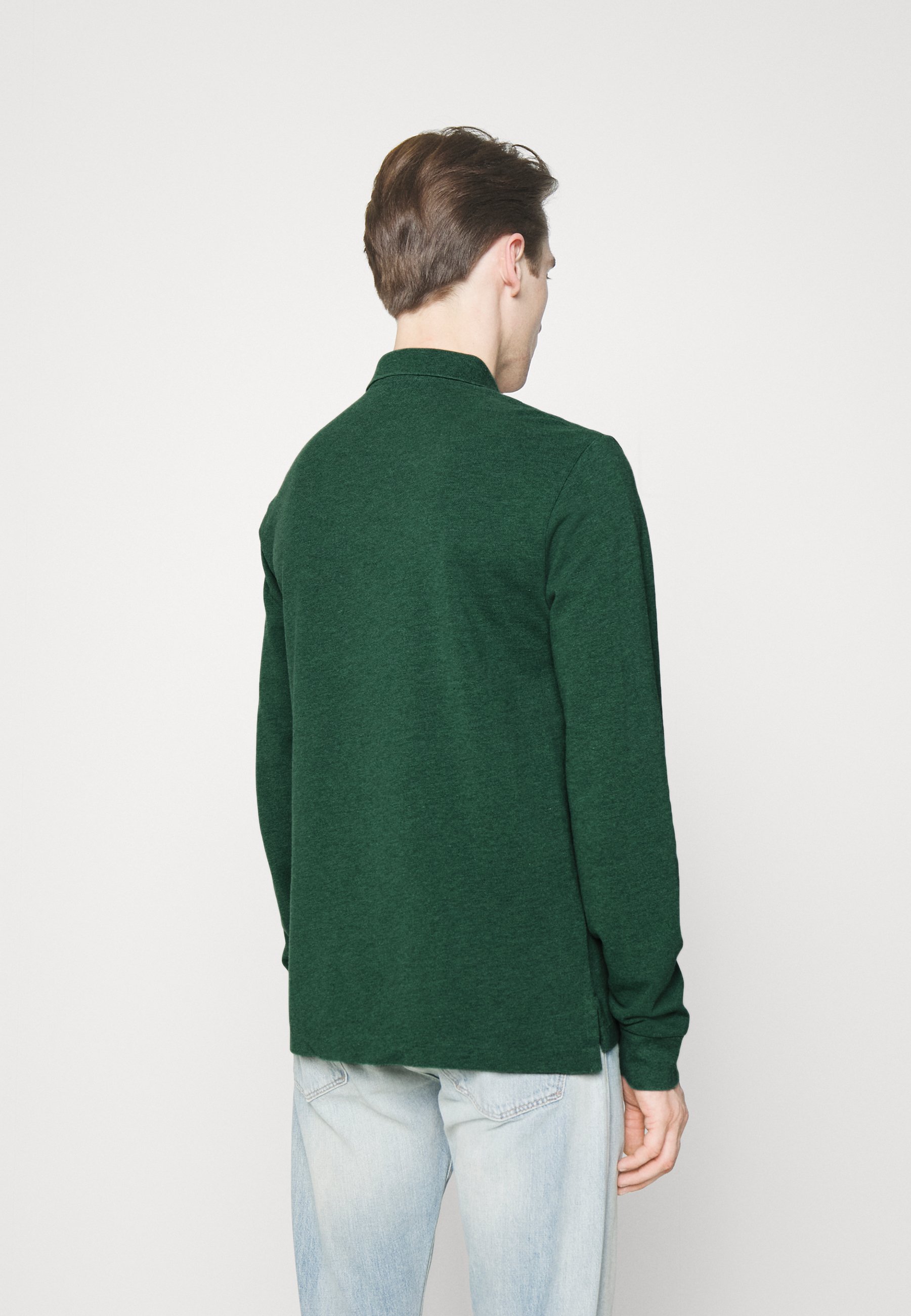 Polo Ralph Lauren SLIM LONG SLEEVE - Polo shirt - verano green/green