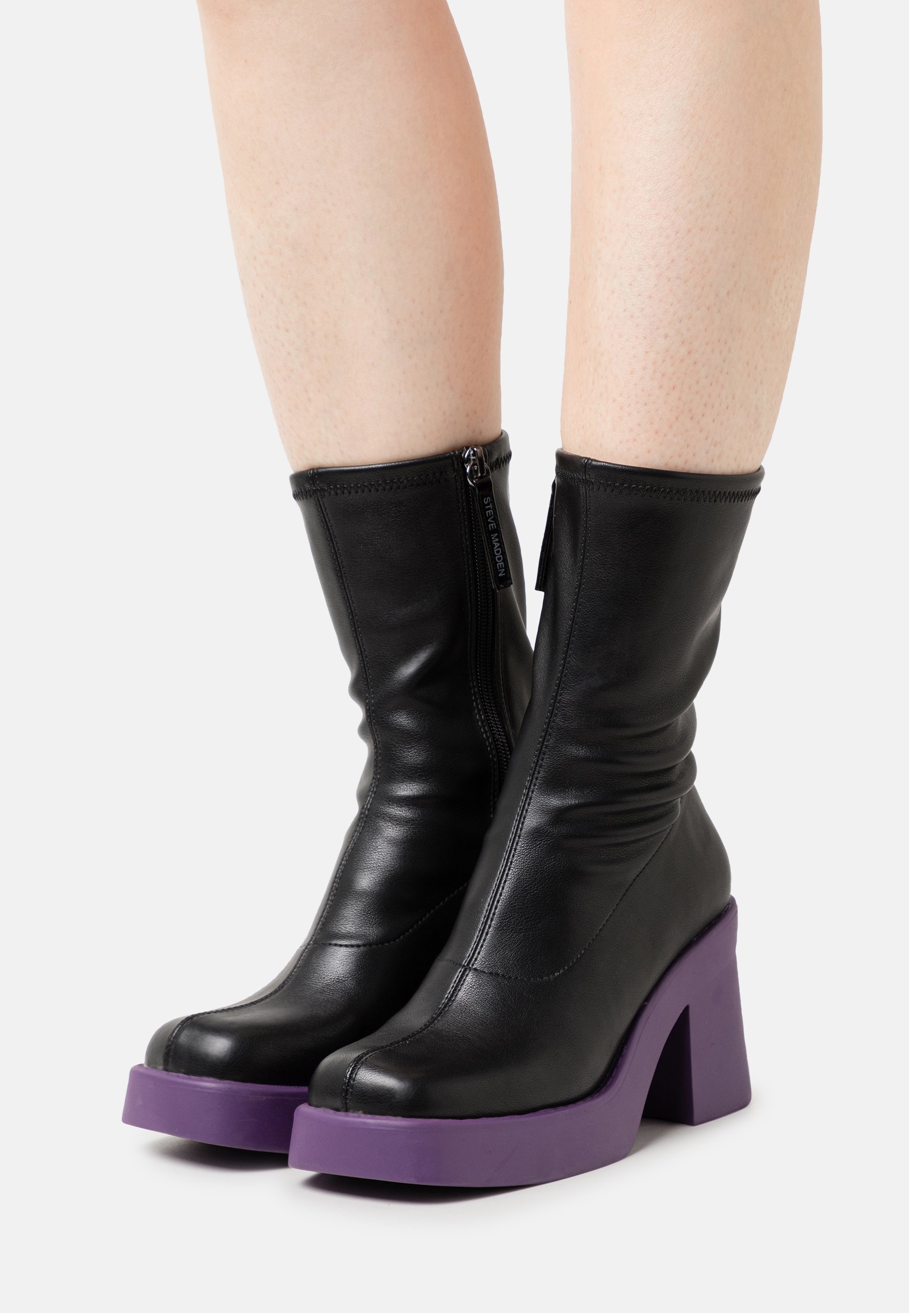 Steve Madden UPTAKE - High heeled ankle boots - black/purple/black