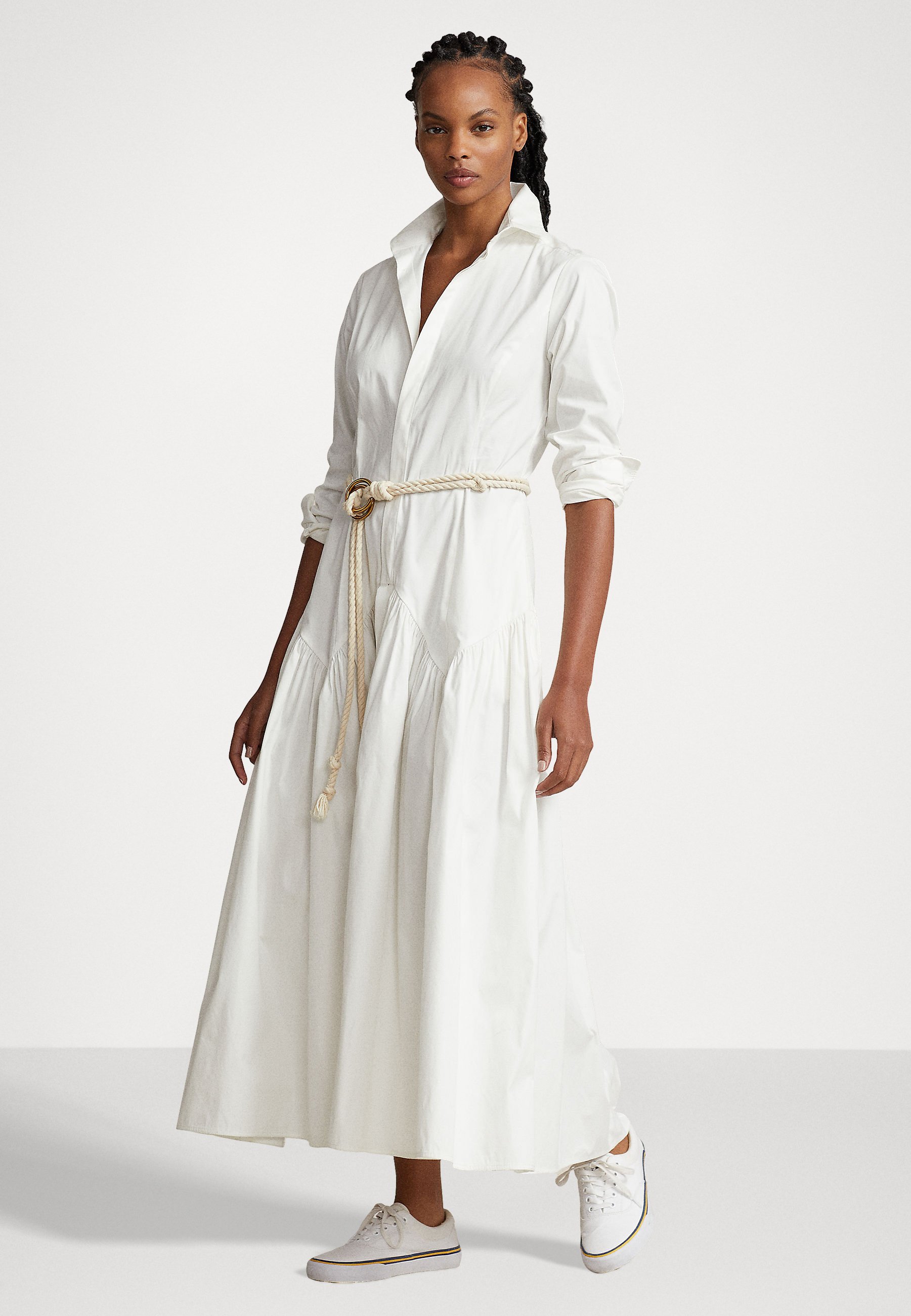 Polo Ralph Lauren LONG SLEEVE DAY DRESS - Maxi dress - white
