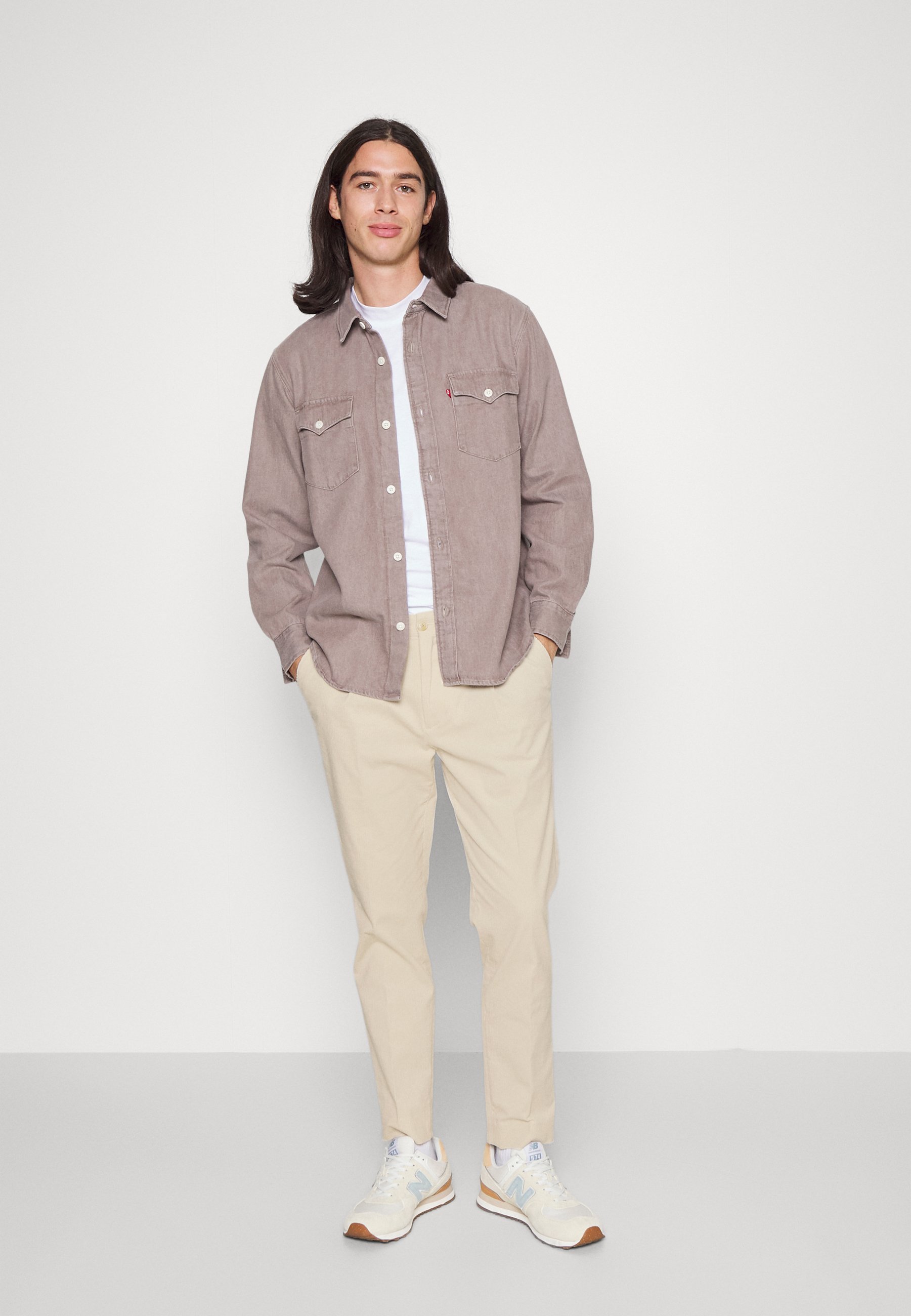 Scotch & Soda BLAKE REGULAR SLIM FIT - Trousers - off white/off-white