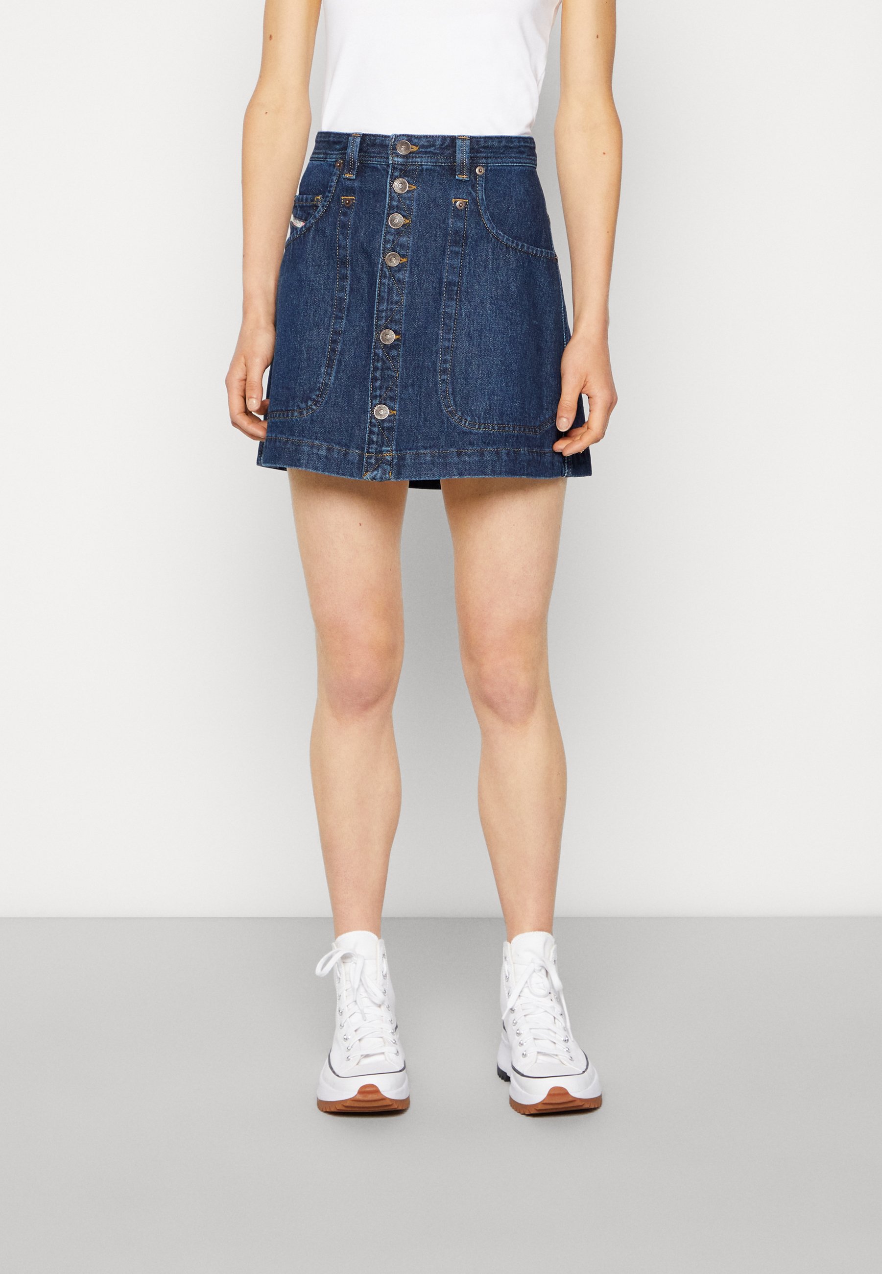 Diesel ALBUS - Mini skirt - dark blue/blue-black denim