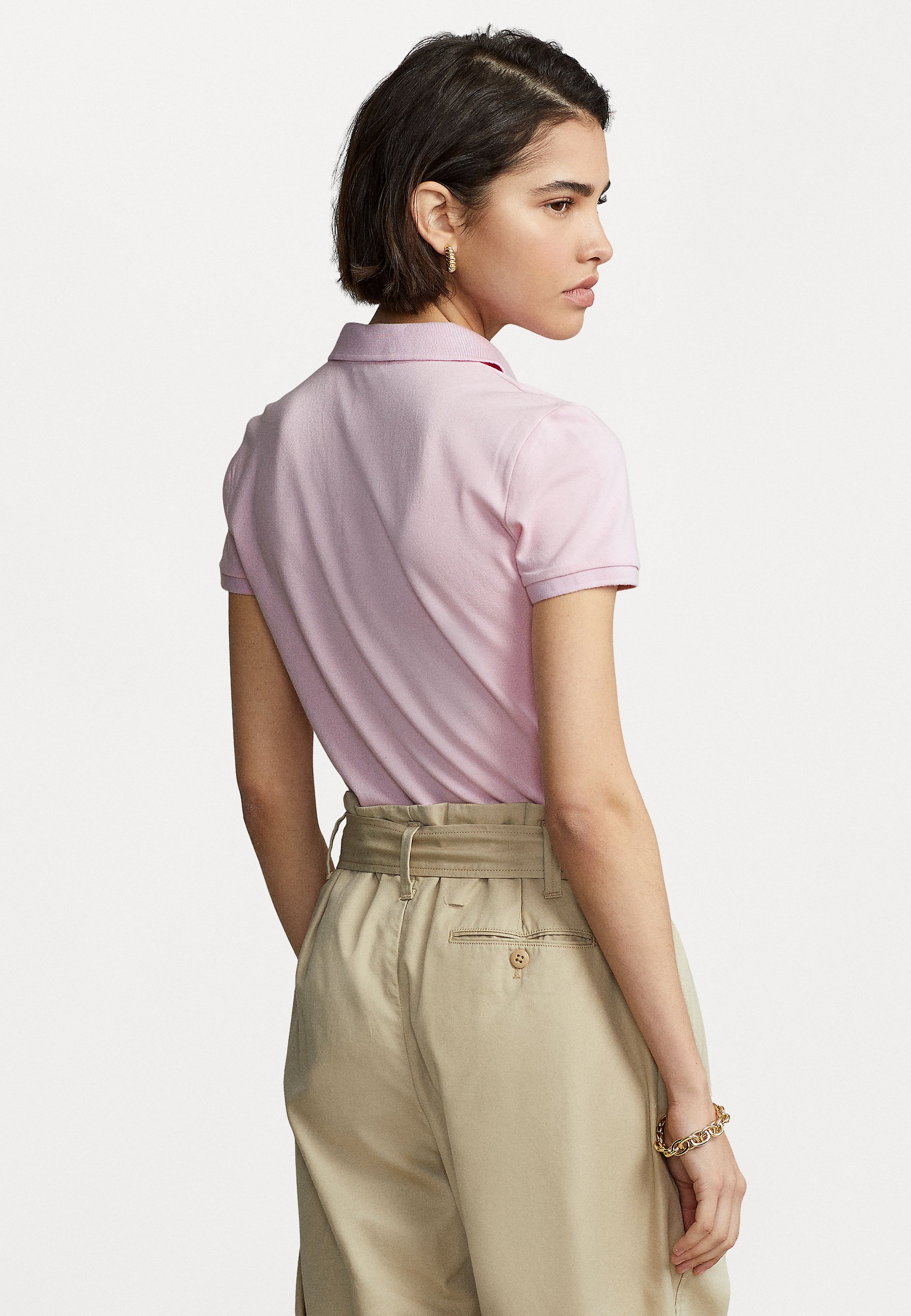 Polo Ralph Lauren JULIE SLIM SHORT SLEEVE - Polo shirt - country club pink/light pink