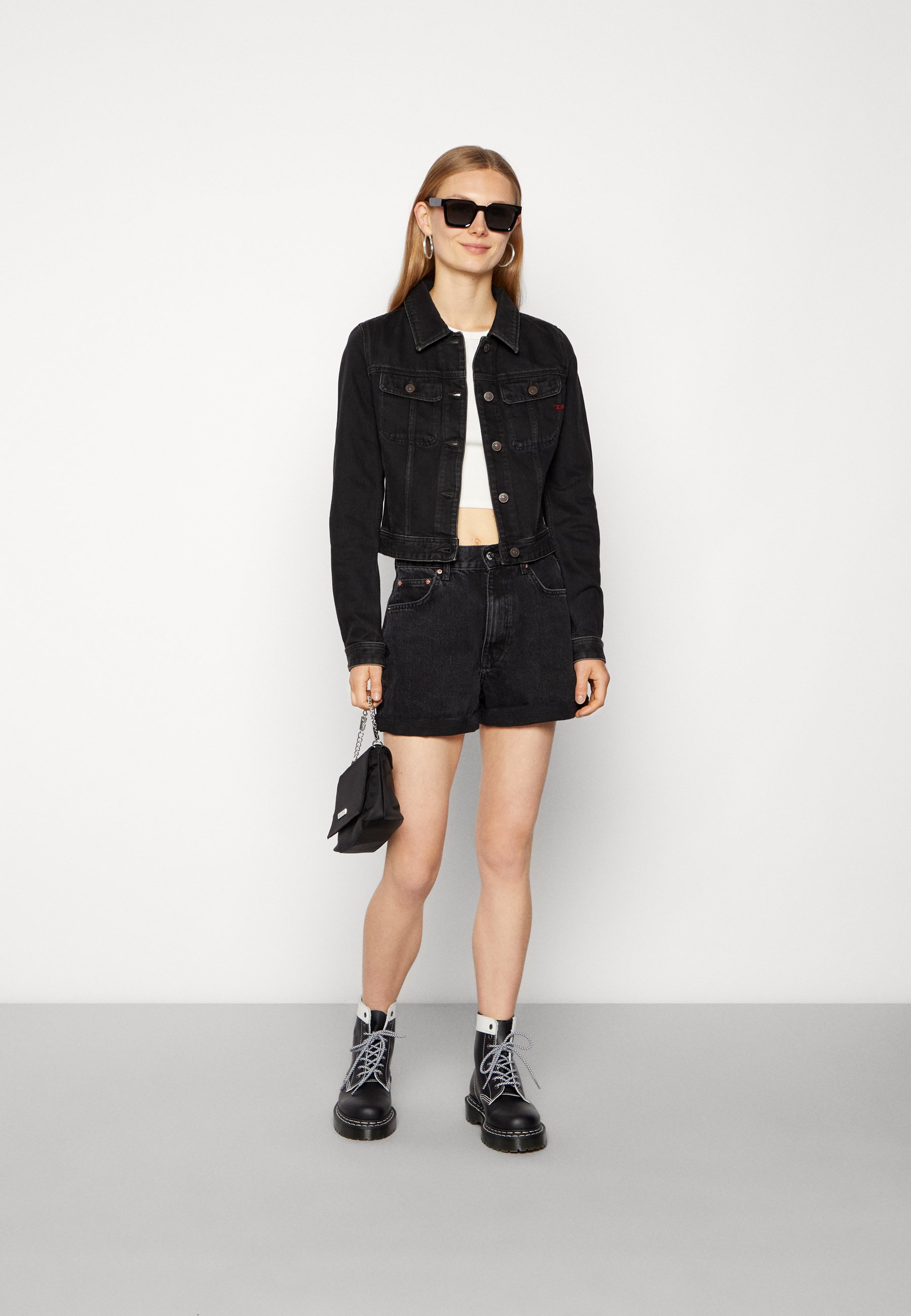 Diesel SLIMMY - Denim jacket - black/gray/black denim