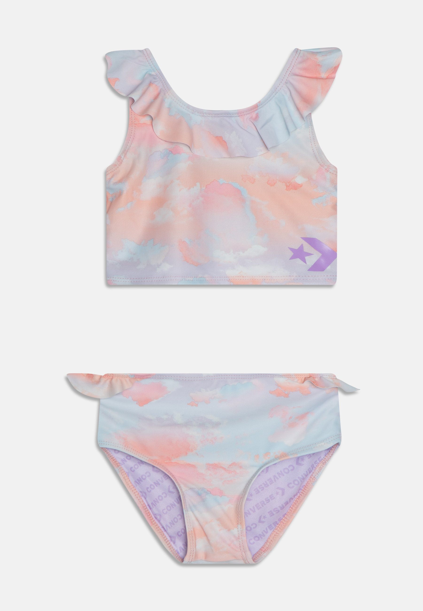 Converse RUFFLE PRINTED SWIM SUIT SET - Bikini - sunrise pink/pink