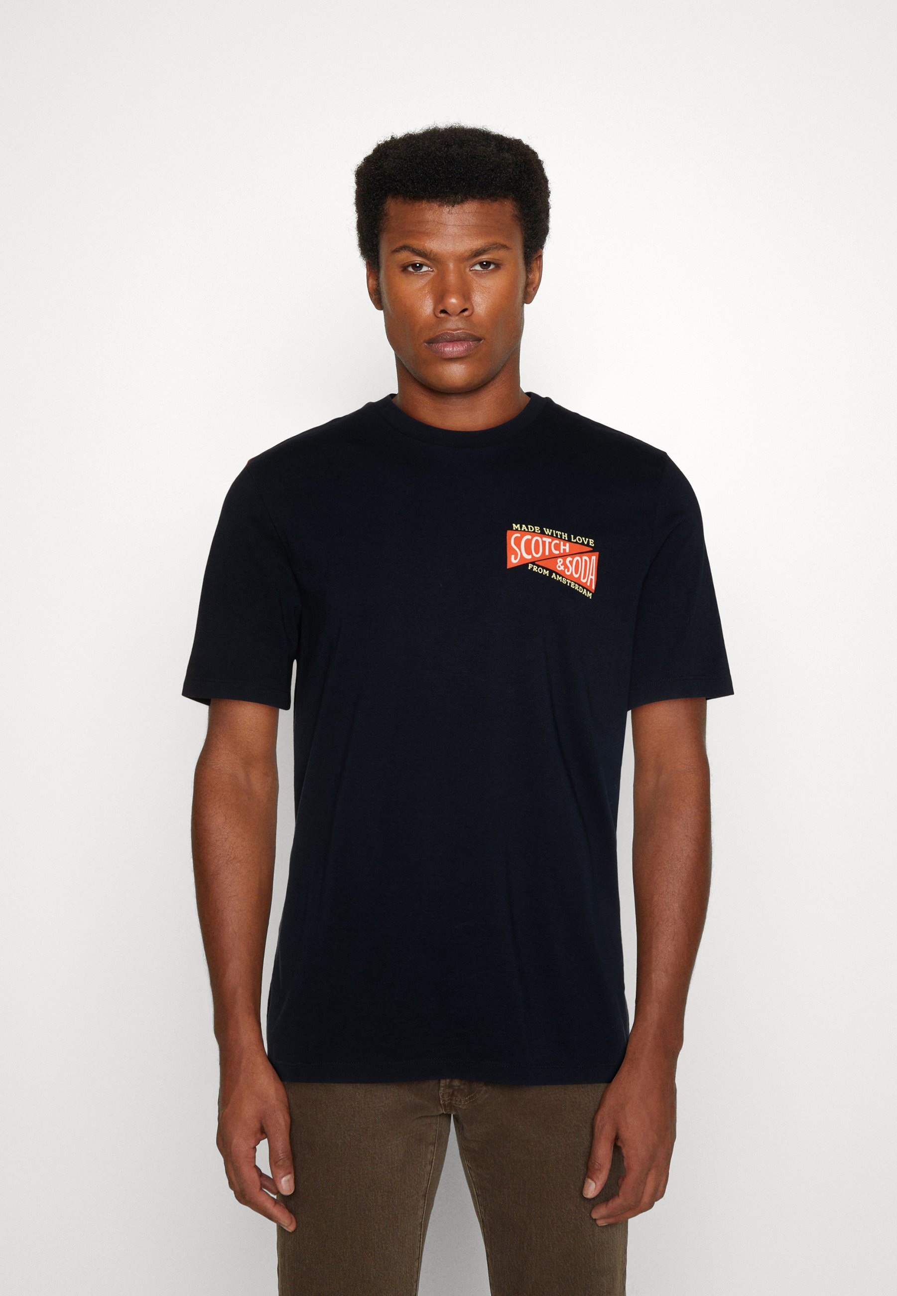 Scotch & Soda REGULAR FIT CHEST ARTWORK - Print T-shirt - night/dark blue