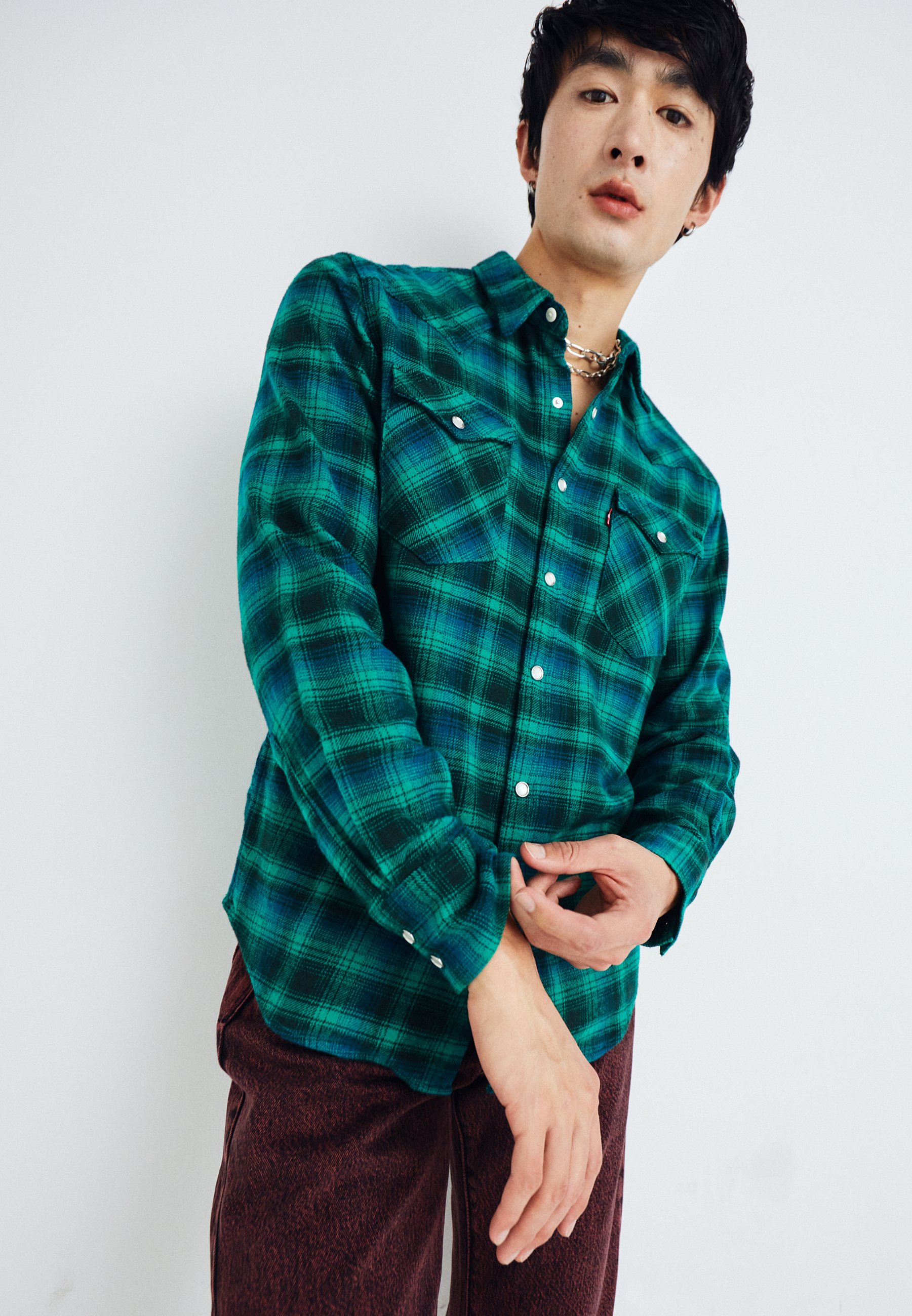 Levi's® BARSTOW WESTERN STANDARD - Shirt - green/blue/green