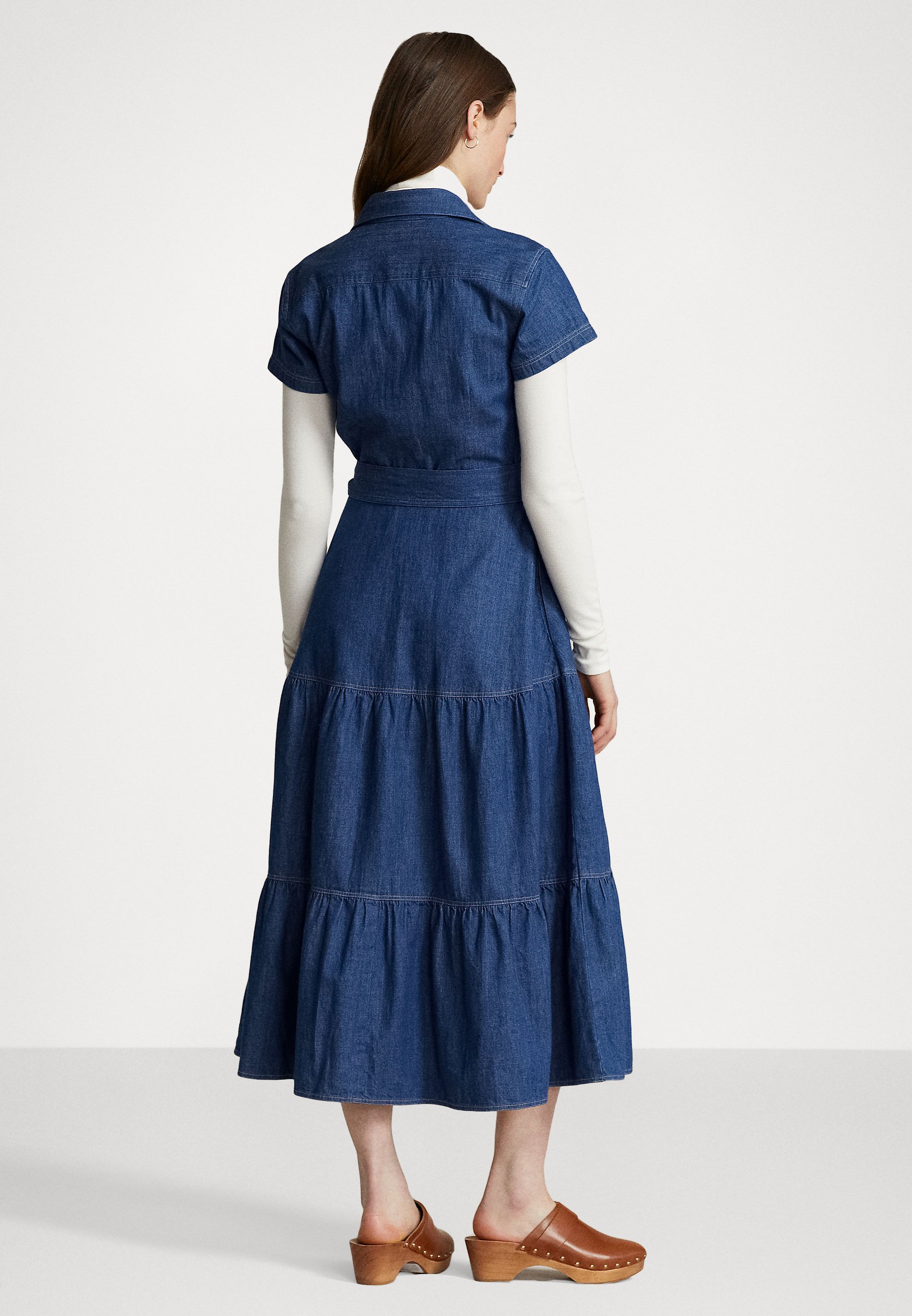 Polo Ralph Lauren SHORT SLEEVE DAY DRESS - Jersey dress - chambray/blue