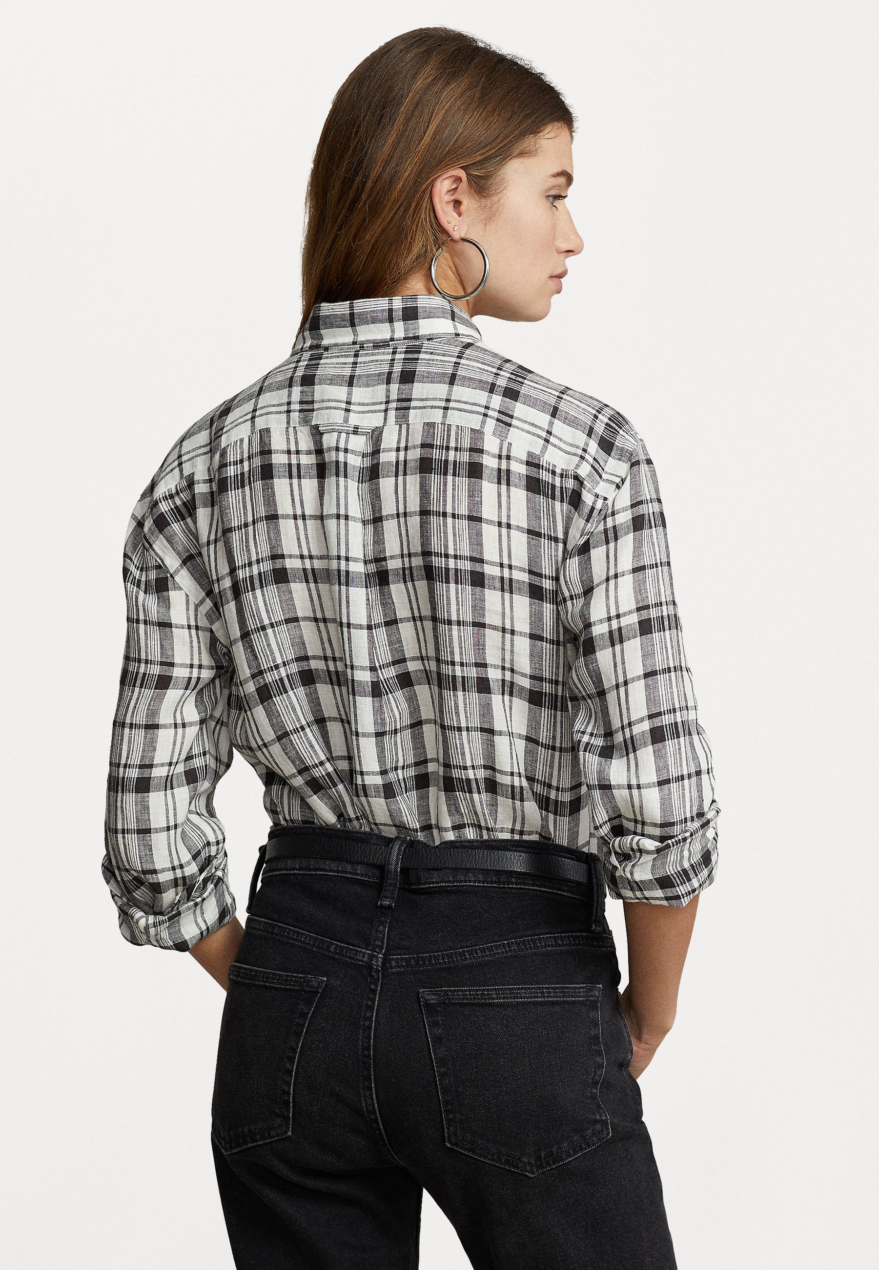 Polo Ralph Lauren LIGH LONG SLEEVE BUTTON FRONT SHIRT - Button-down blouse - black multi/black