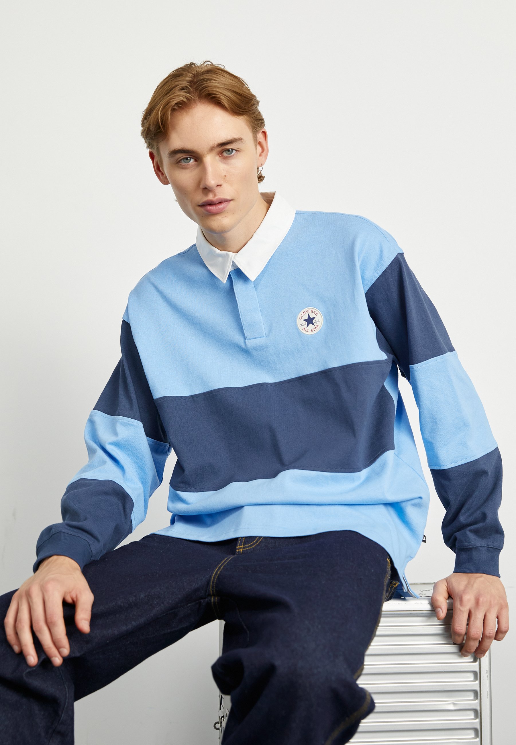 Converse ALL STAR LONG SLEEVE RUGBY - Long sleeved top - converse navy/converse lt blue/blue