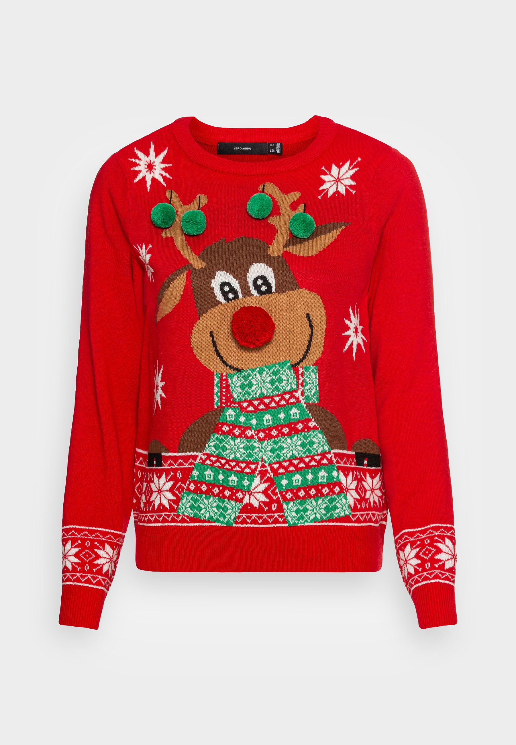 Vero Moda VMNEWFROSTYDEER O NECK XMAS - Jumper - chinese red/red