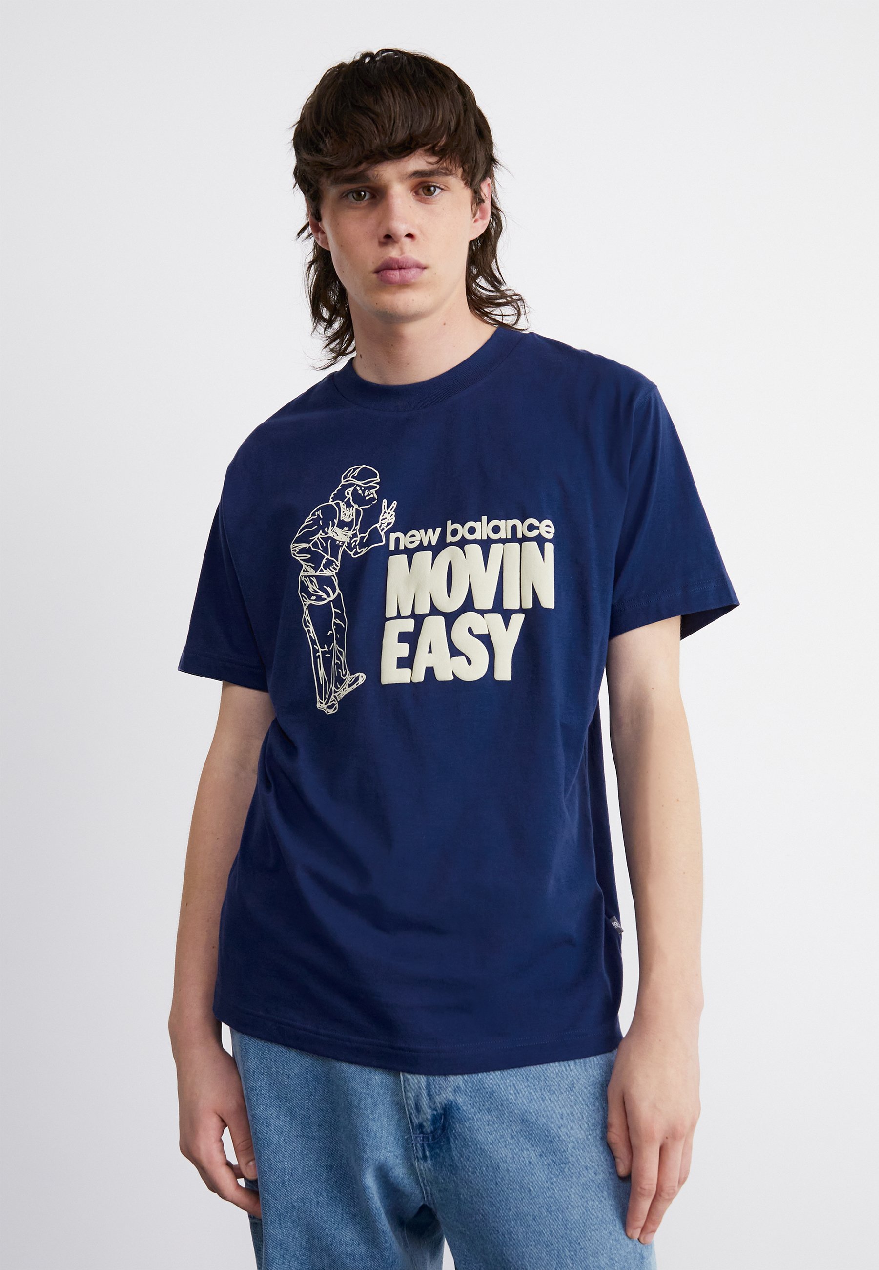 NB MOVIN EASY - Print T-shirt - dark blue