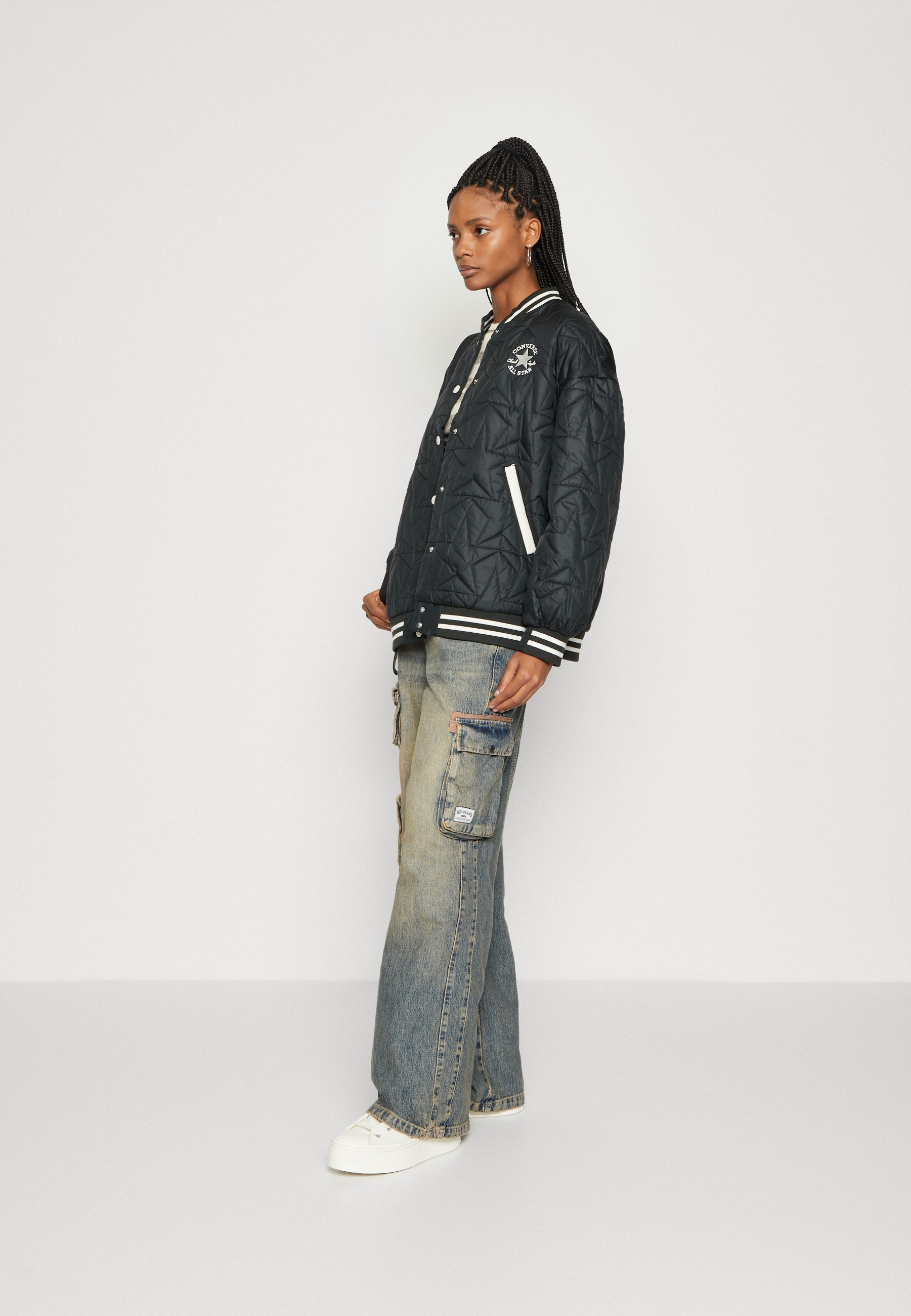 Converse PADDED BASEBALL JACKET - Bomber Jacket - black