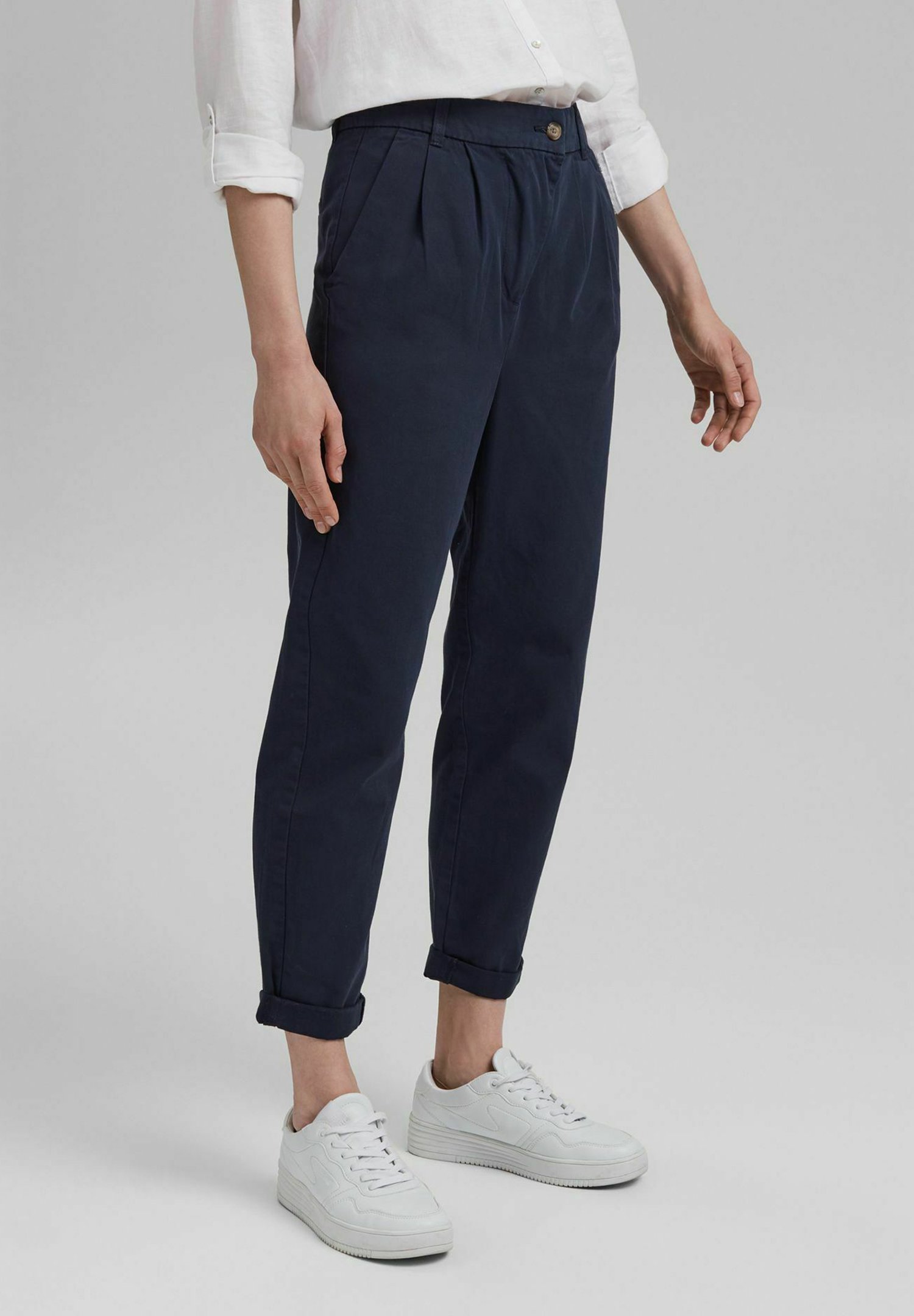 Esprit WITH HIGH RISE WAIST - Chinos - navy/dark blue