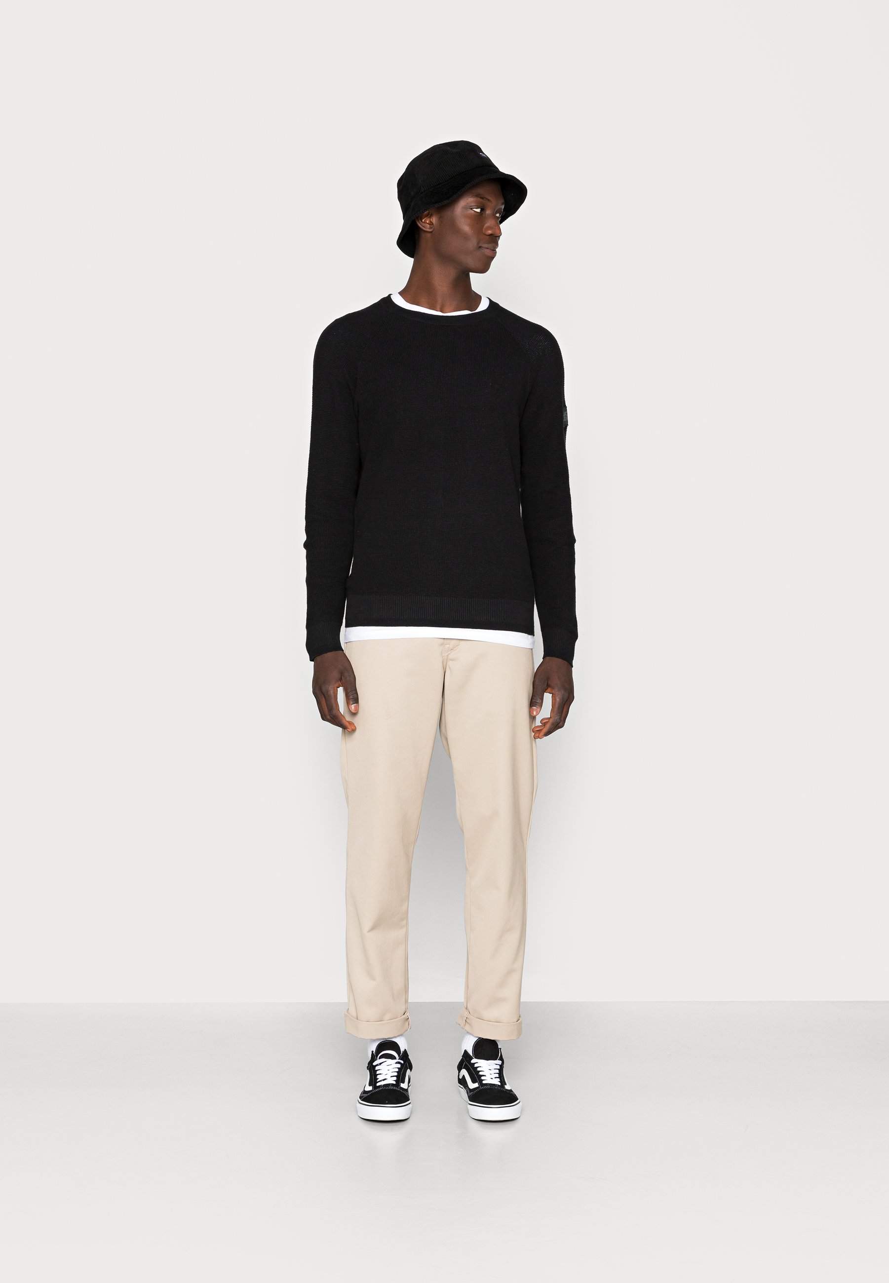 Jack &Jones JCOCLASSIC WAFFLE CREW NECK - Jumper - black