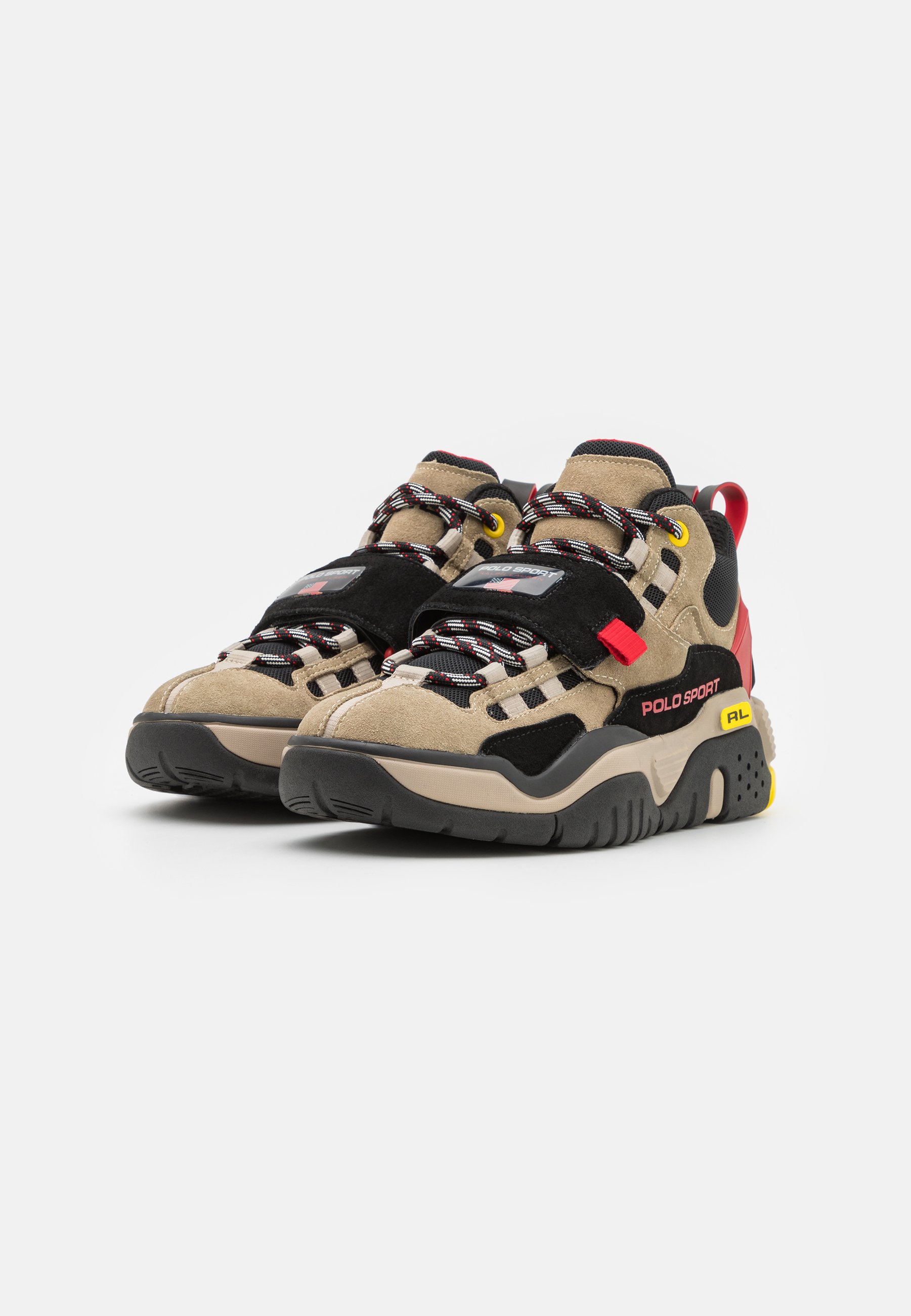 Polo Ralph Lauren PS100 TOP LACE UNISEX - High-top trainers - monument tan/multi-coloured