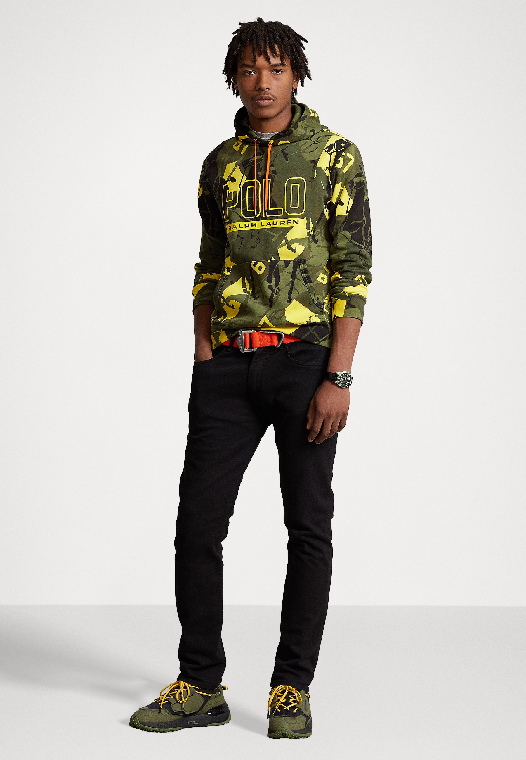 Polo Ralph Lauren LOGO POLO PONY CAMO DOUBLE-KNIT HOODIE - Sweatshirt - green