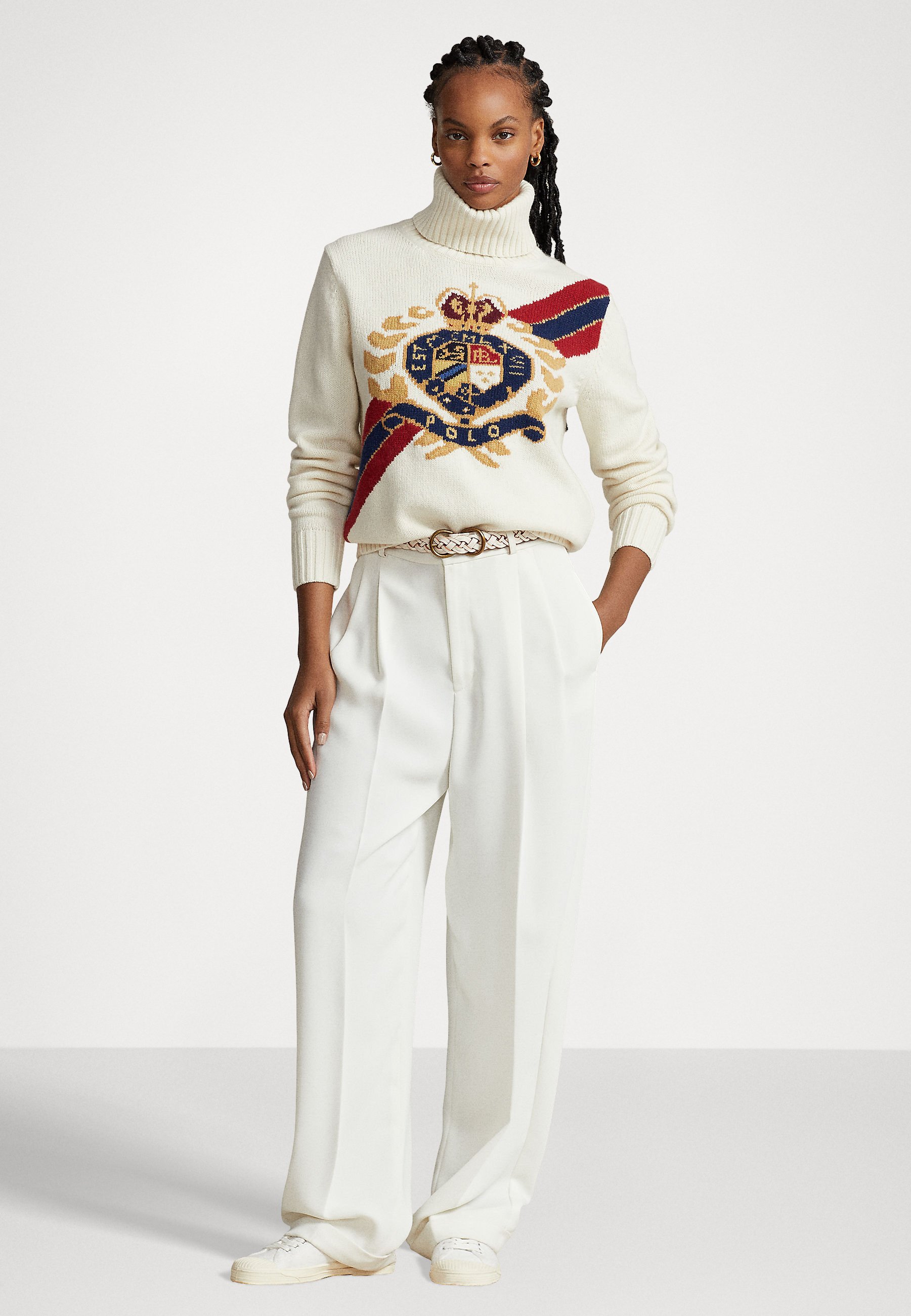 Polo Ralph Lauren LONG SLEEVE - Jumper - cream/beige