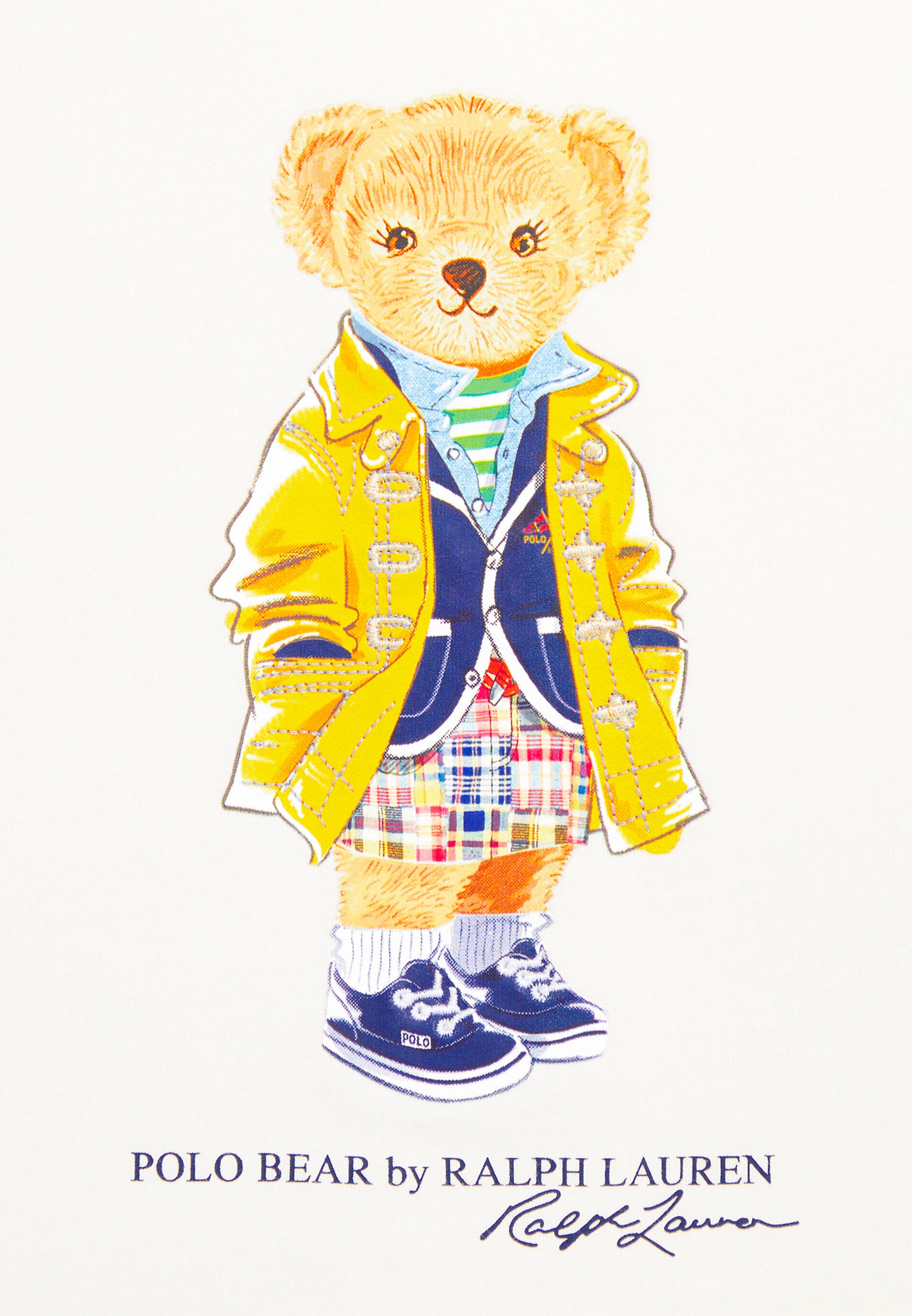 Polo Ralph Lauren BEAR CREW - Print T-shirt - deckwash white/white