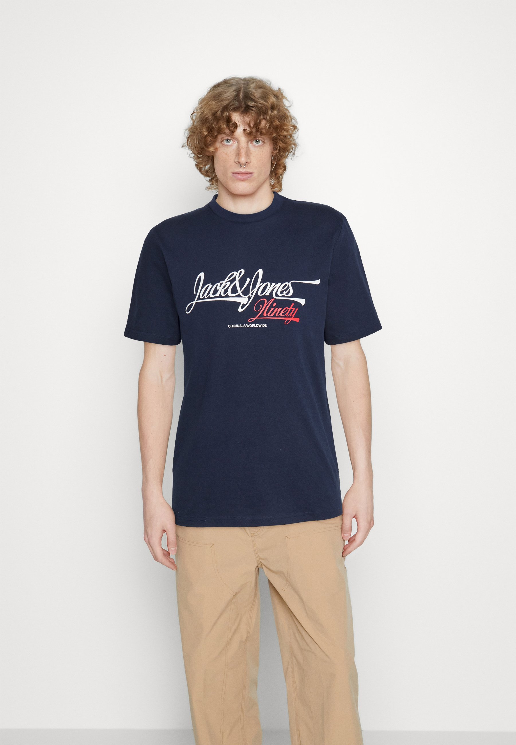 Jack &Jones JORSTORE TEE CREW NECK - Print T-shirt - navy blazer/dark blue