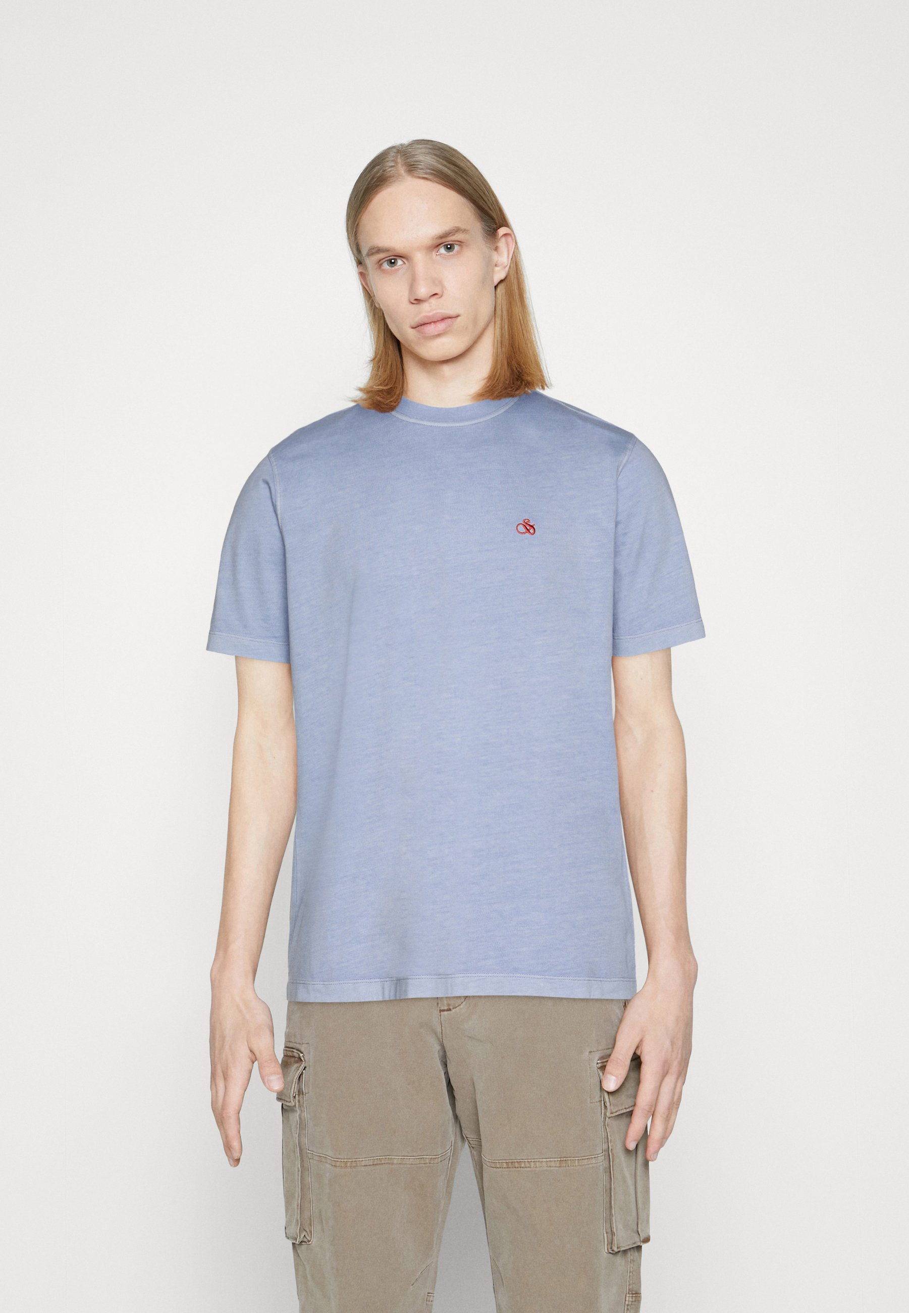 Scotch & Soda LOGO - Basic T-shirt - twilight/light blue