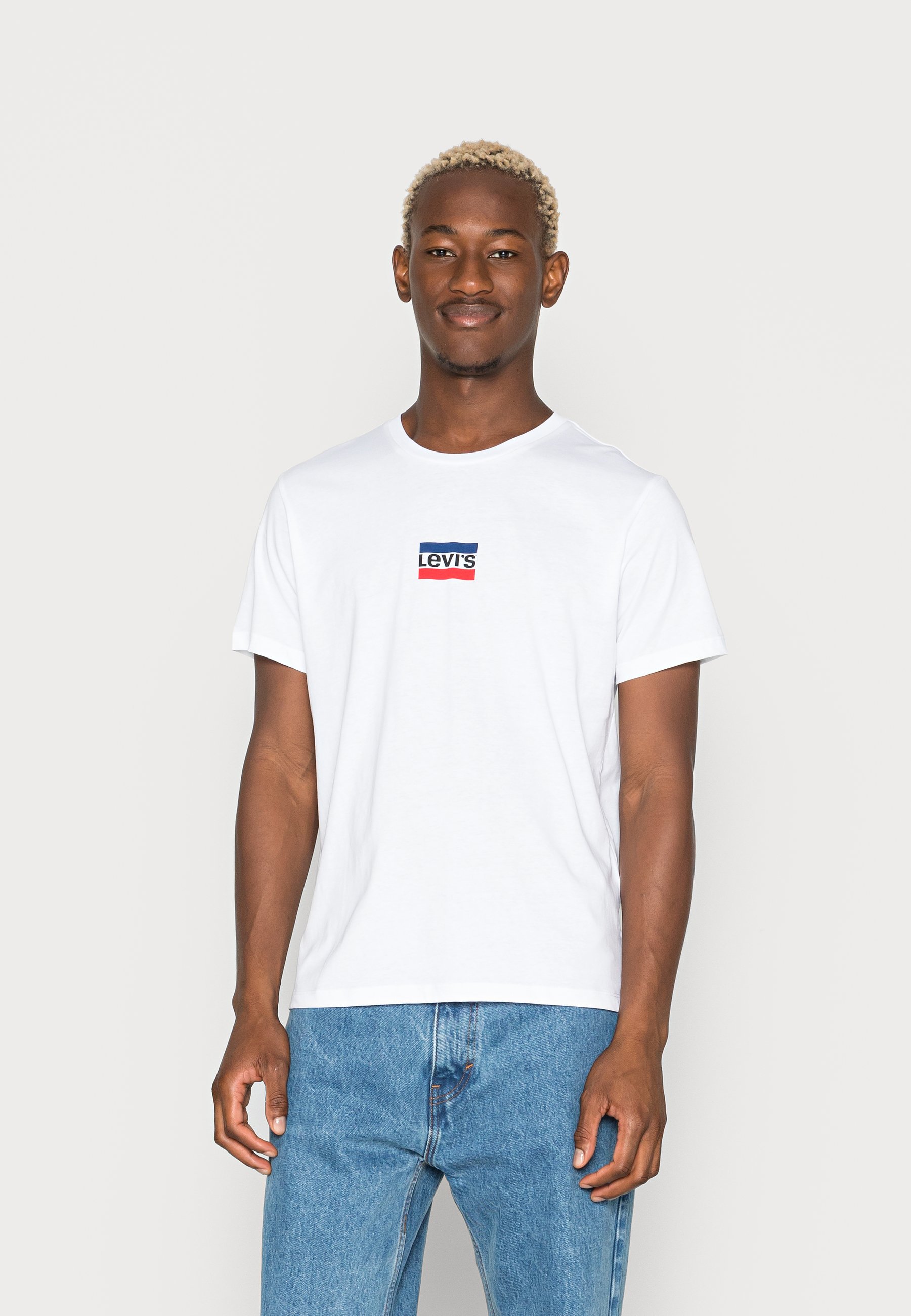 Levi's® GRAPHIC CREWNECK - Print T-shirt -  white/mottled grey