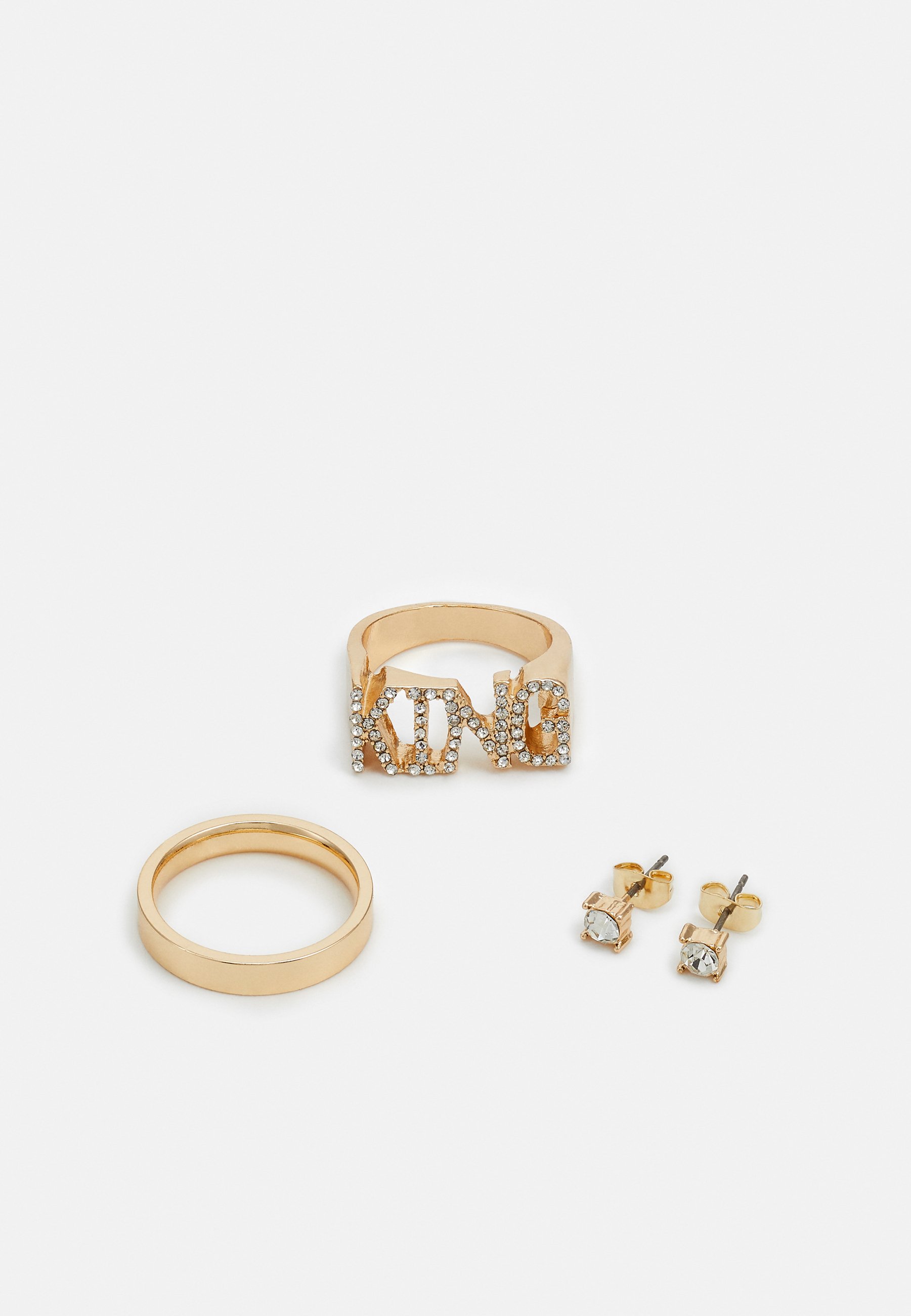 Jack &Jones JACTOPPER GIFTBOX UNISEX SET - Earrings - gold-coloured