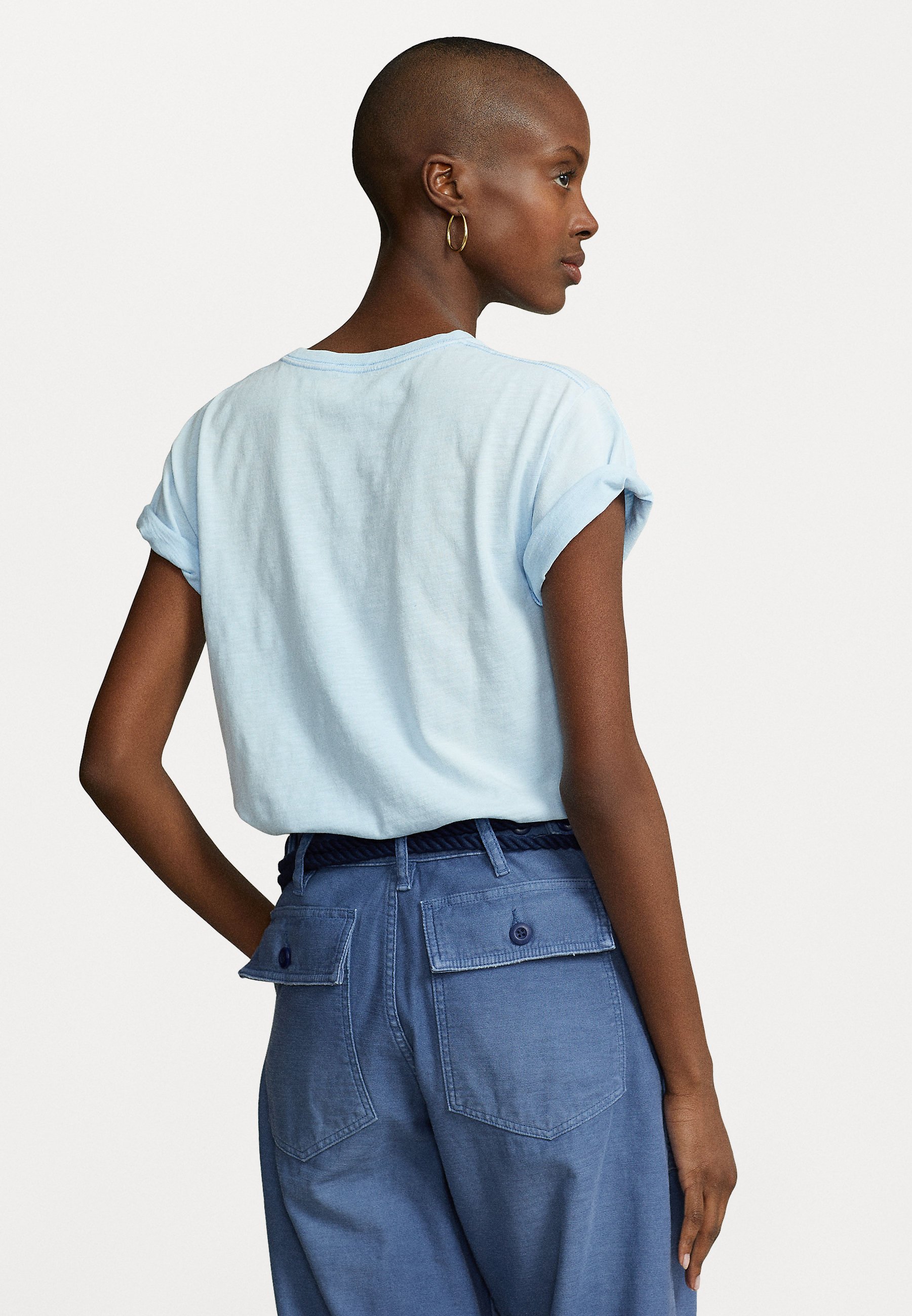 Polo Ralph Lauren TEE SHORT SLEEVE - Print T-shirt - powder blue/blue