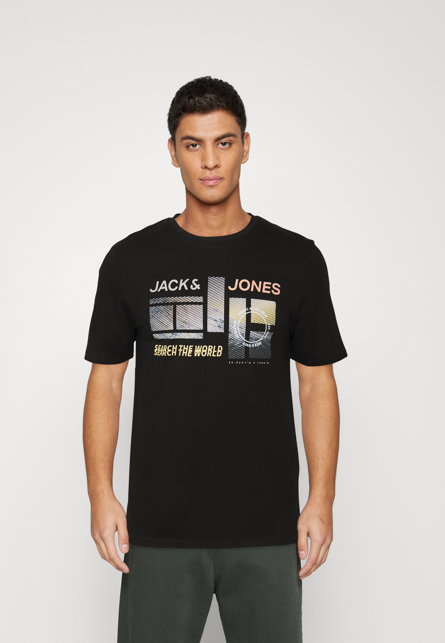 Jack &Jones JCOBOOSTER TEE CREW NECK - Print T-shirt - black