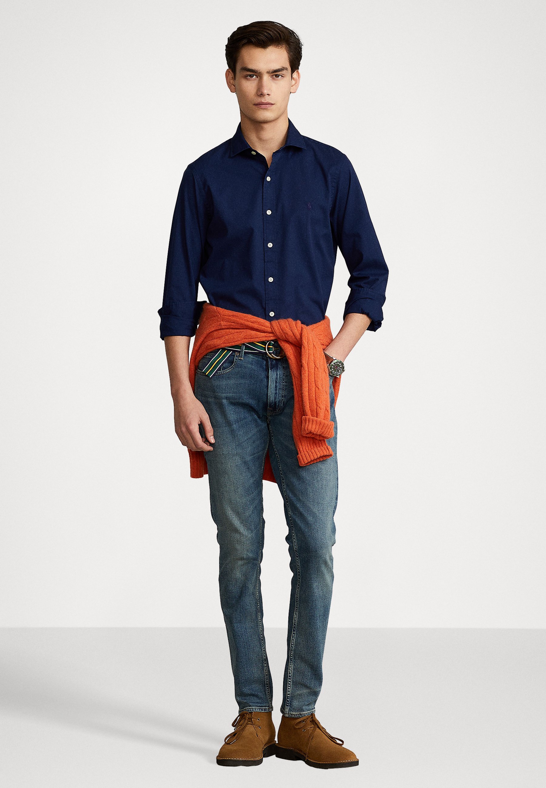 Polo Ralph Lauren SLIM FIT GARMENT-DYED TWILL SHIRT - Shirt - newport navy/dark blue