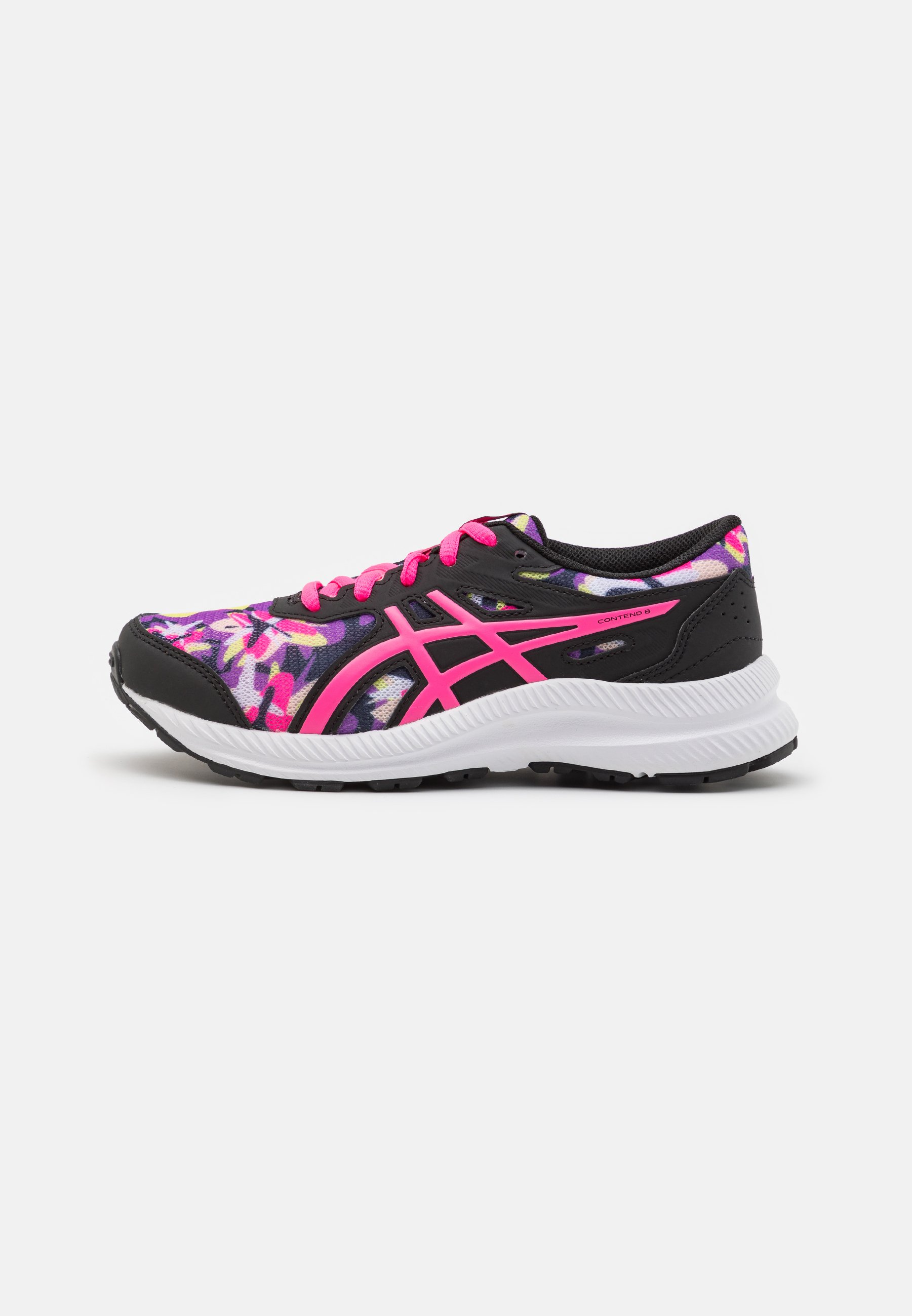 ASICS CONTEND 8 PRINT UNISEX - Neutral running shoes - black/hot pink/black