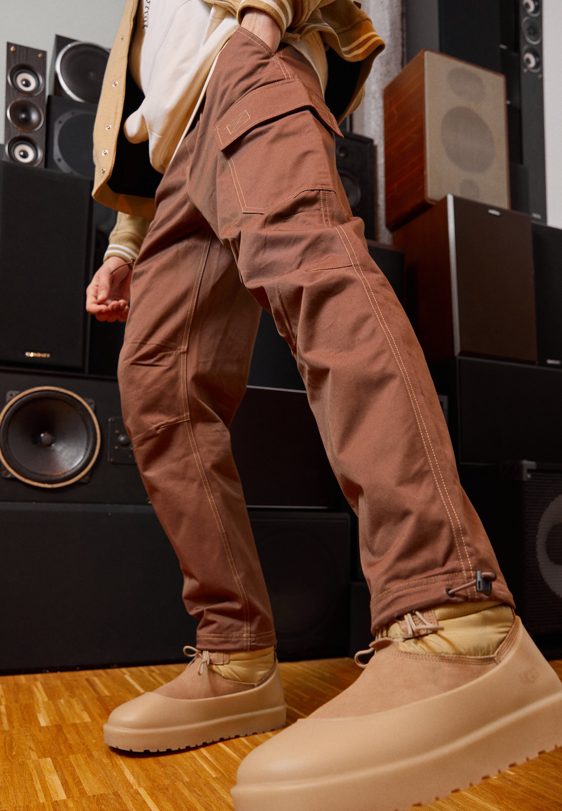 Converse STAR CHEVRON PANT - Cargo trousers - squirrel friend/brown