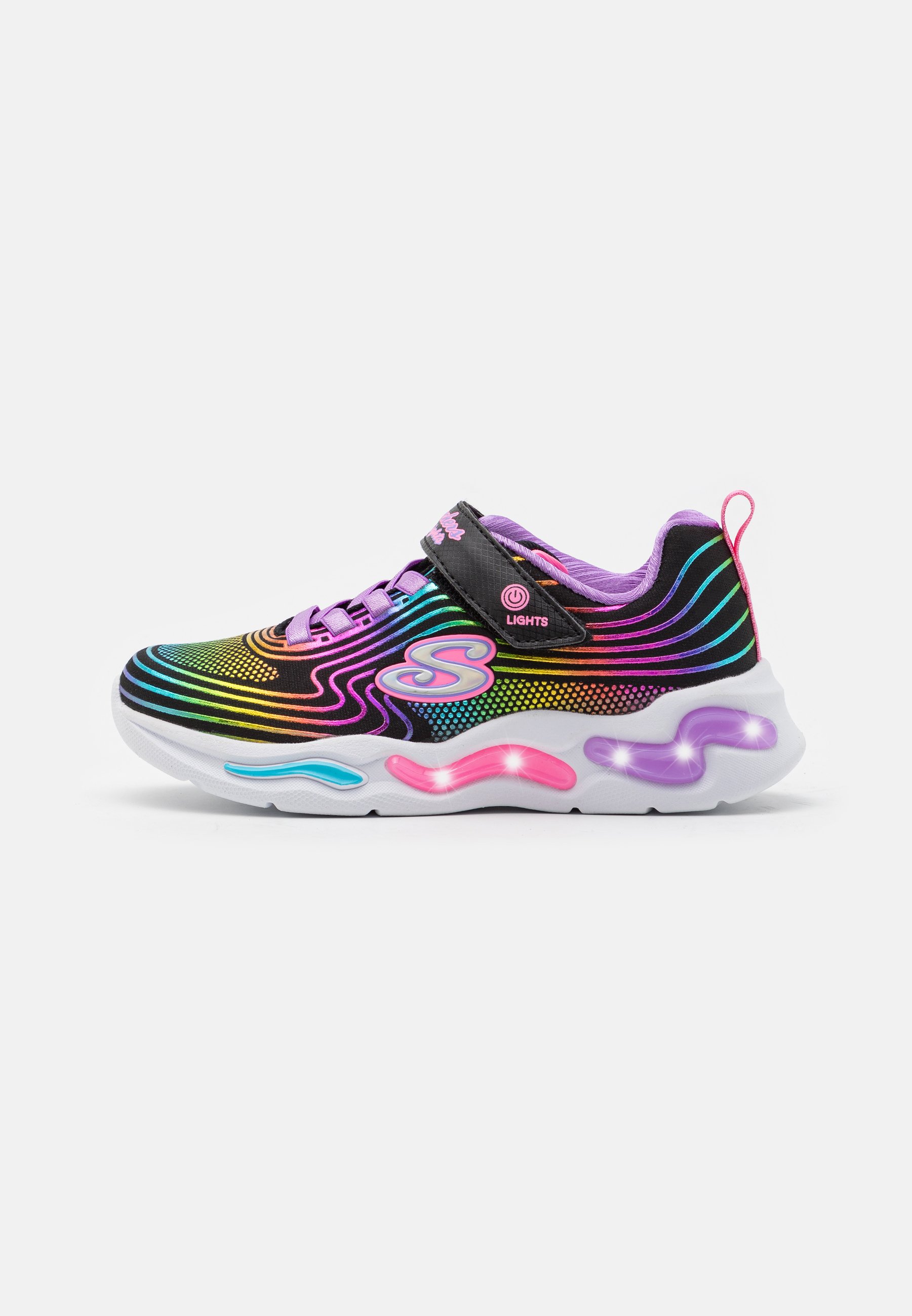 Skechers WAVY BEAMS - Trainers - black/multi-coloured/black