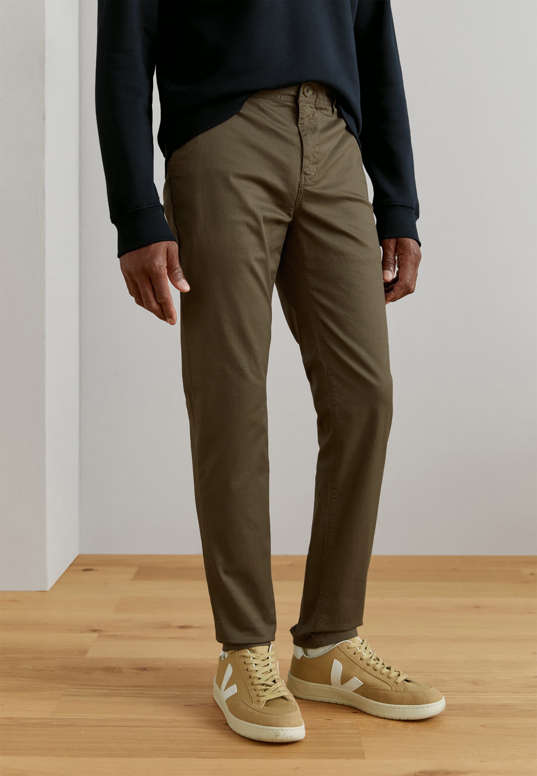 Scotch & Soda ESSENTIALS STRETCH - Trousers - dark taupe/taupe