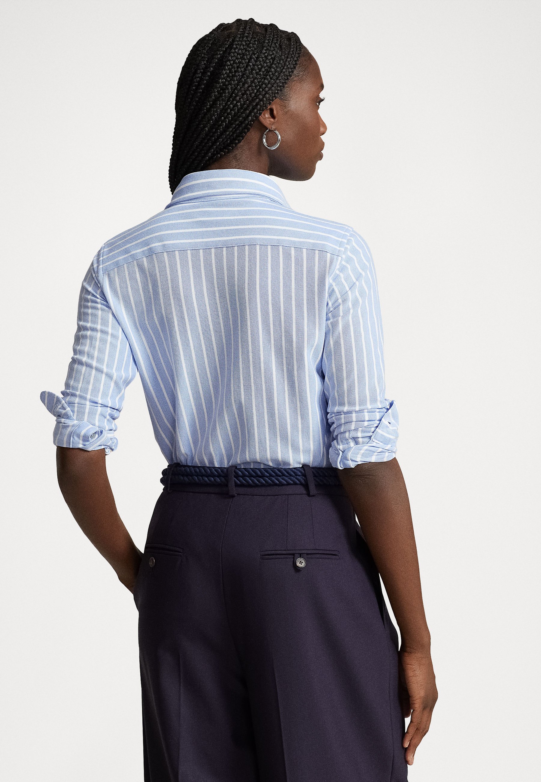 Polo Ralph Lauren LONG SLEEVE BUTTON FRONT - Button-down blouse - hib blue/yellow