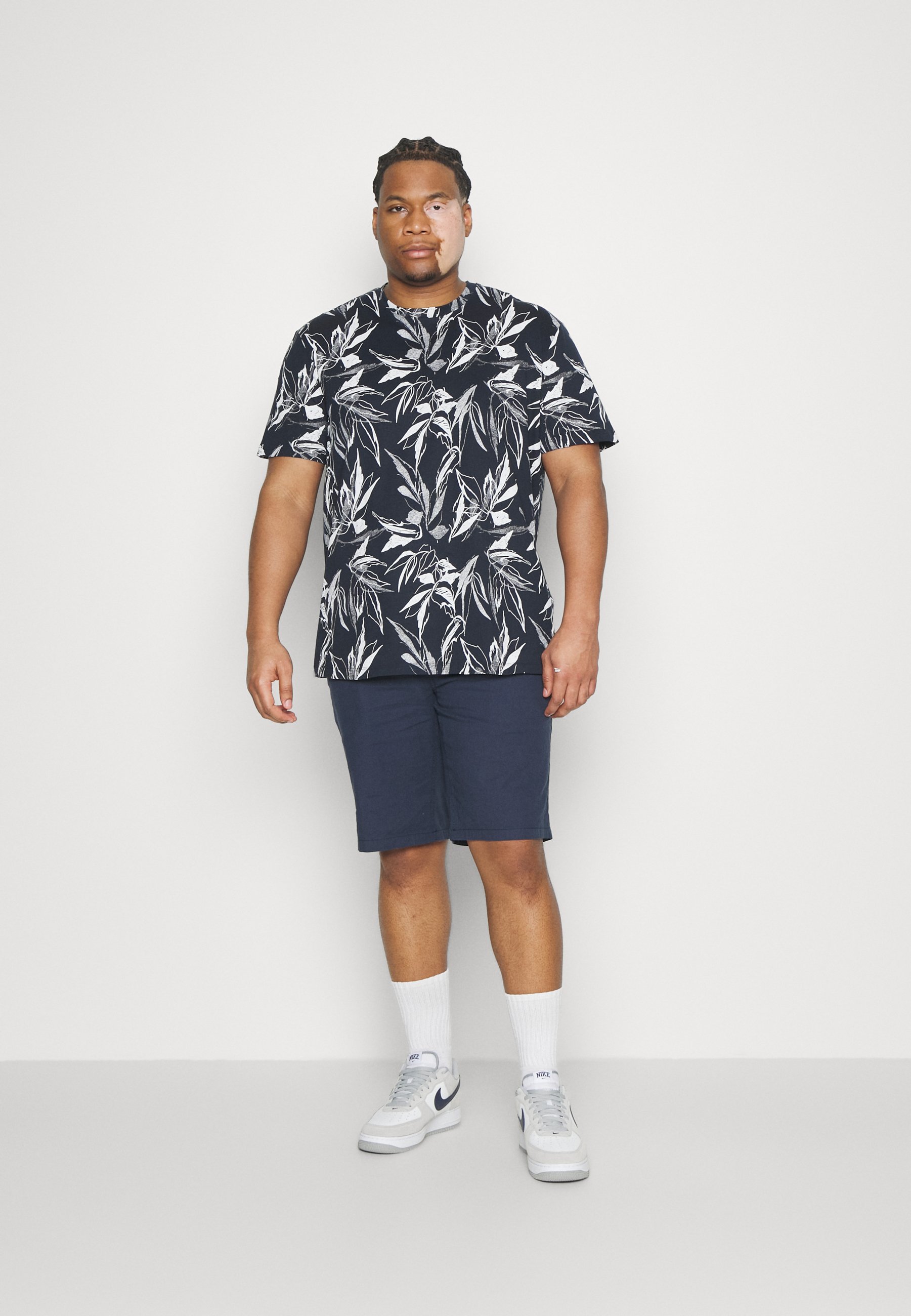 Jack &Jones JORCRAYON TEE CREW NECK  - Print T-shirt - navy blazer/dark blue