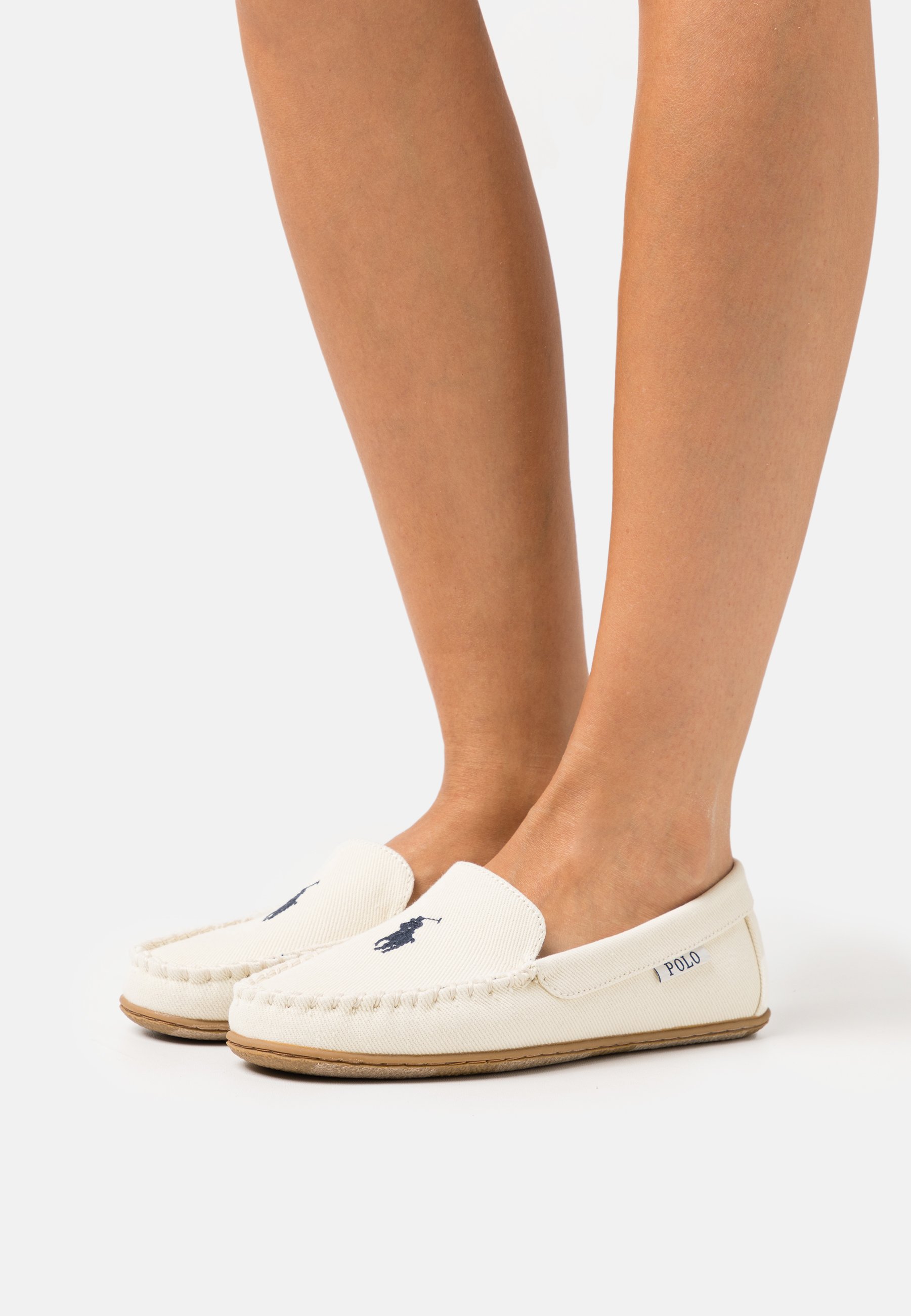 Polo Ralph Lauren COLLINS - Slippers - cream washed/navy/beige