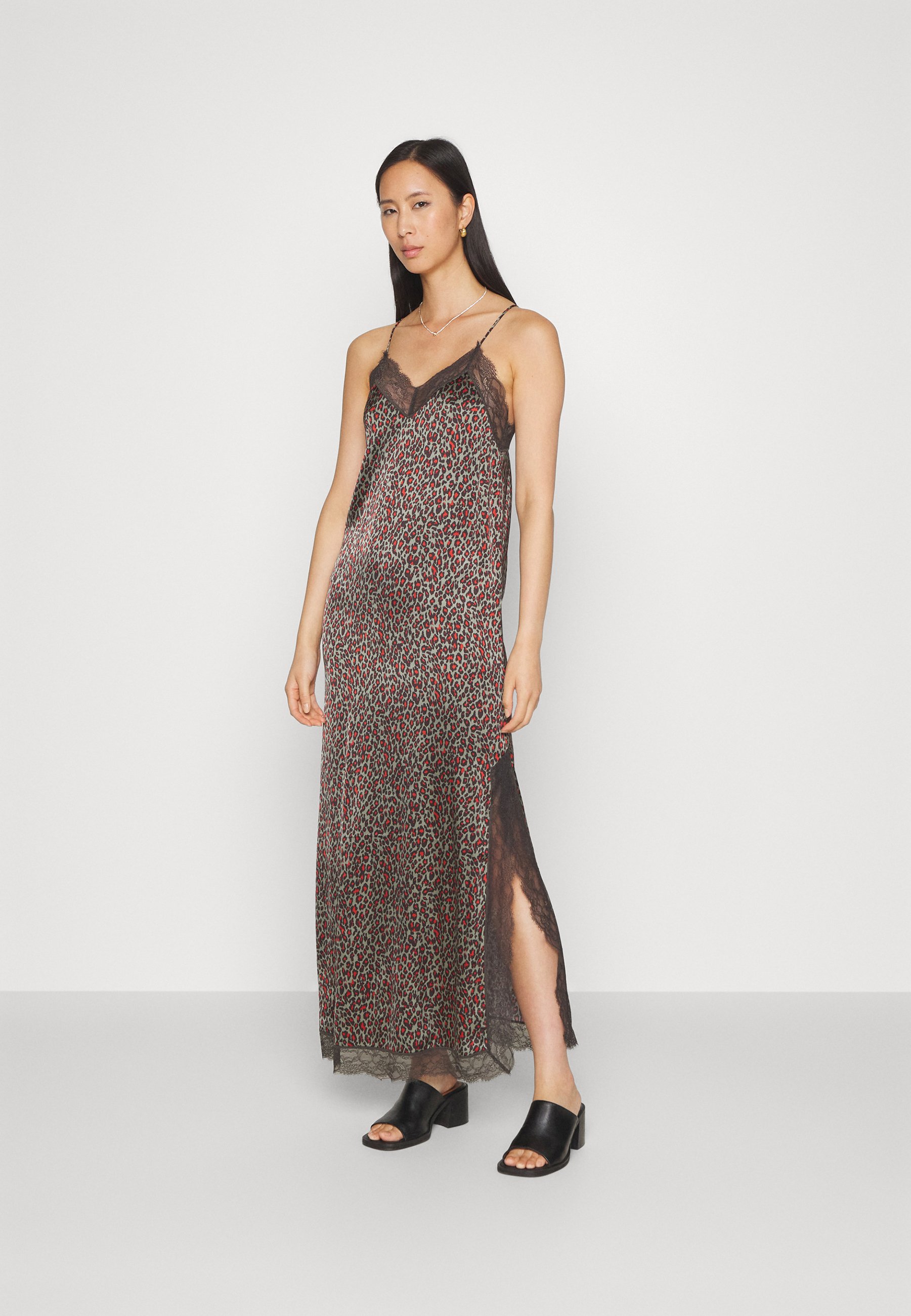Scotch & Soda CAMI DRESS WITH DETAIL - Maxi dress - creatures of the night field green/multi-coloured