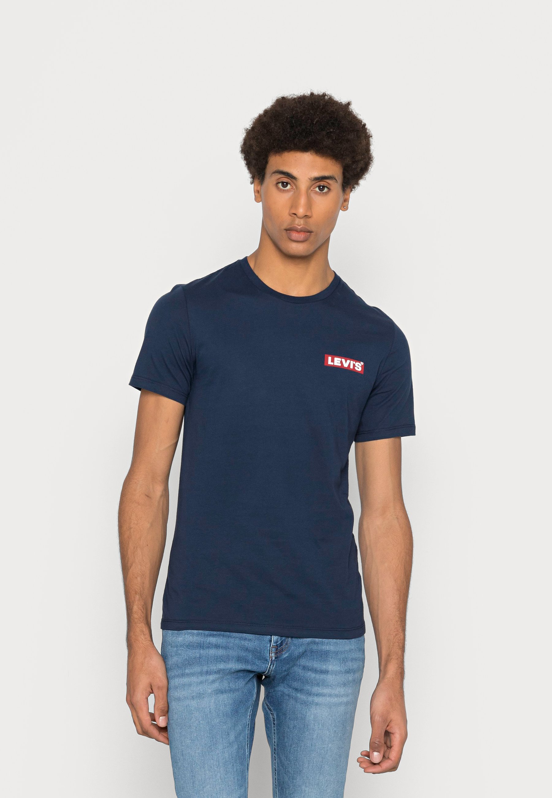 Levi's® CREWNECK GRAPHIC 2 PACK - Basic T-shirt - babytab white/dress blues/dark blue