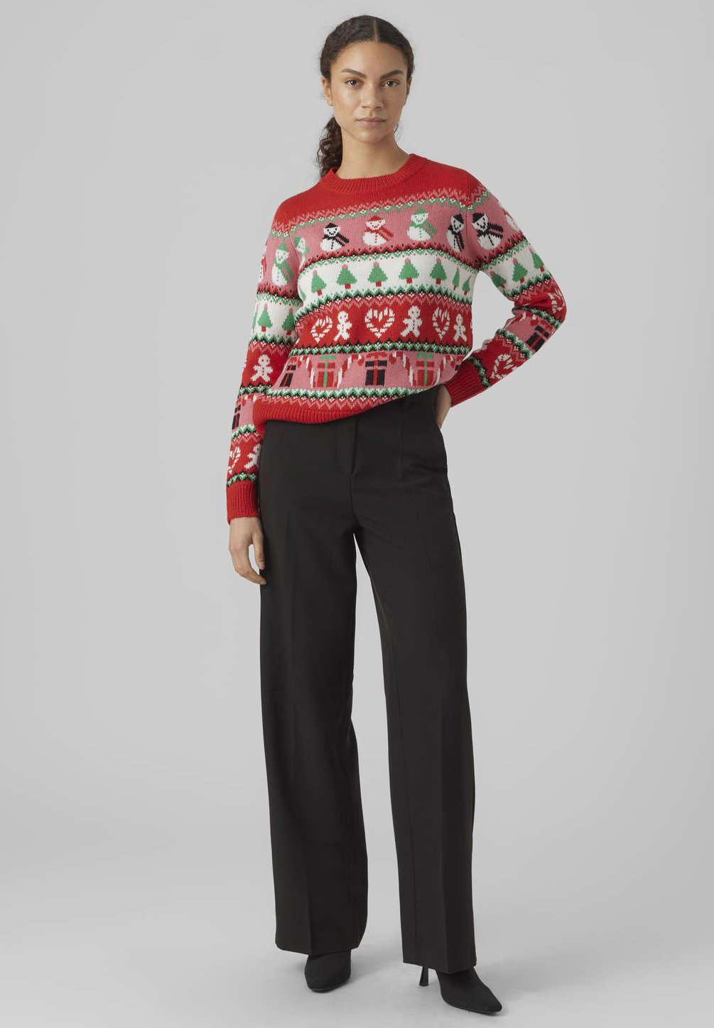 Vero Moda VMXMASMIX  O NECK  - Jumper - chinese red/red