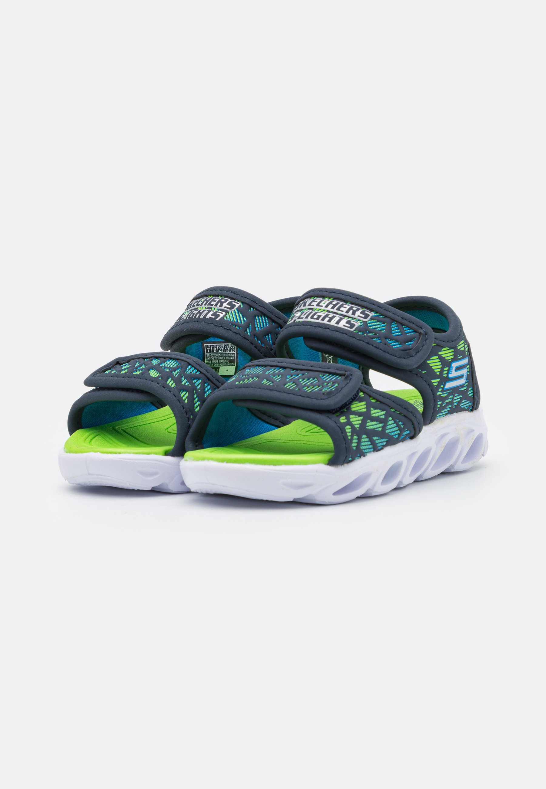 Skechers HYPNO SPLASH - Sandals - navy/lime/blue/dark blue