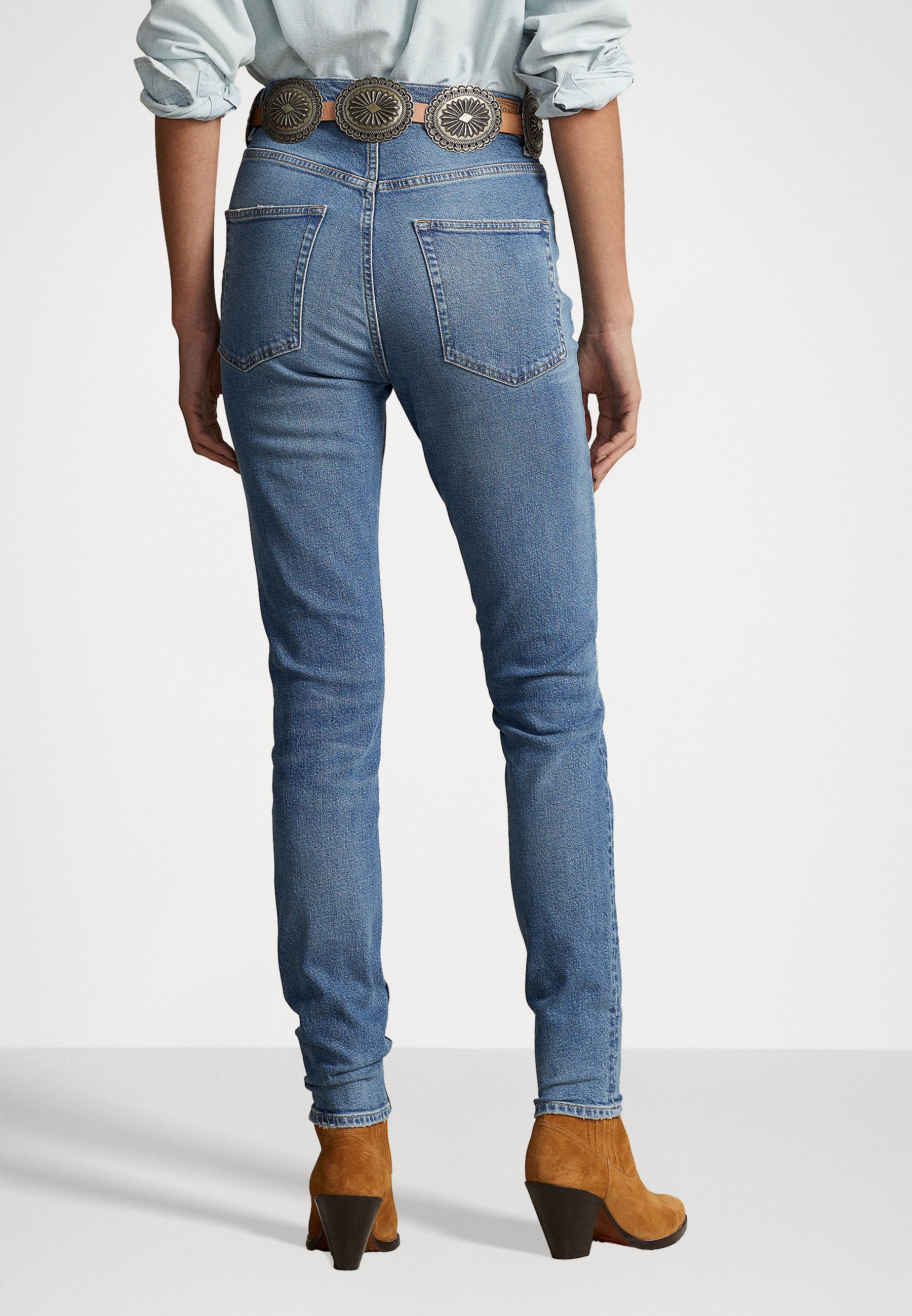 Polo Ralph Lauren HIGH RISE ANKLE - Jeans Skinny Fit - antares wash/blue denim