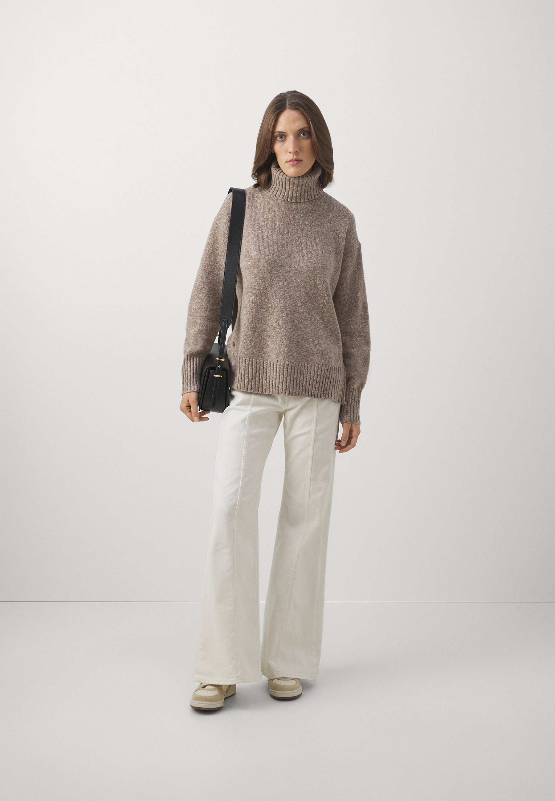 Polo Ralph Lauren CLASSIC LONG SLEEVE - Jumper - light brown/brown